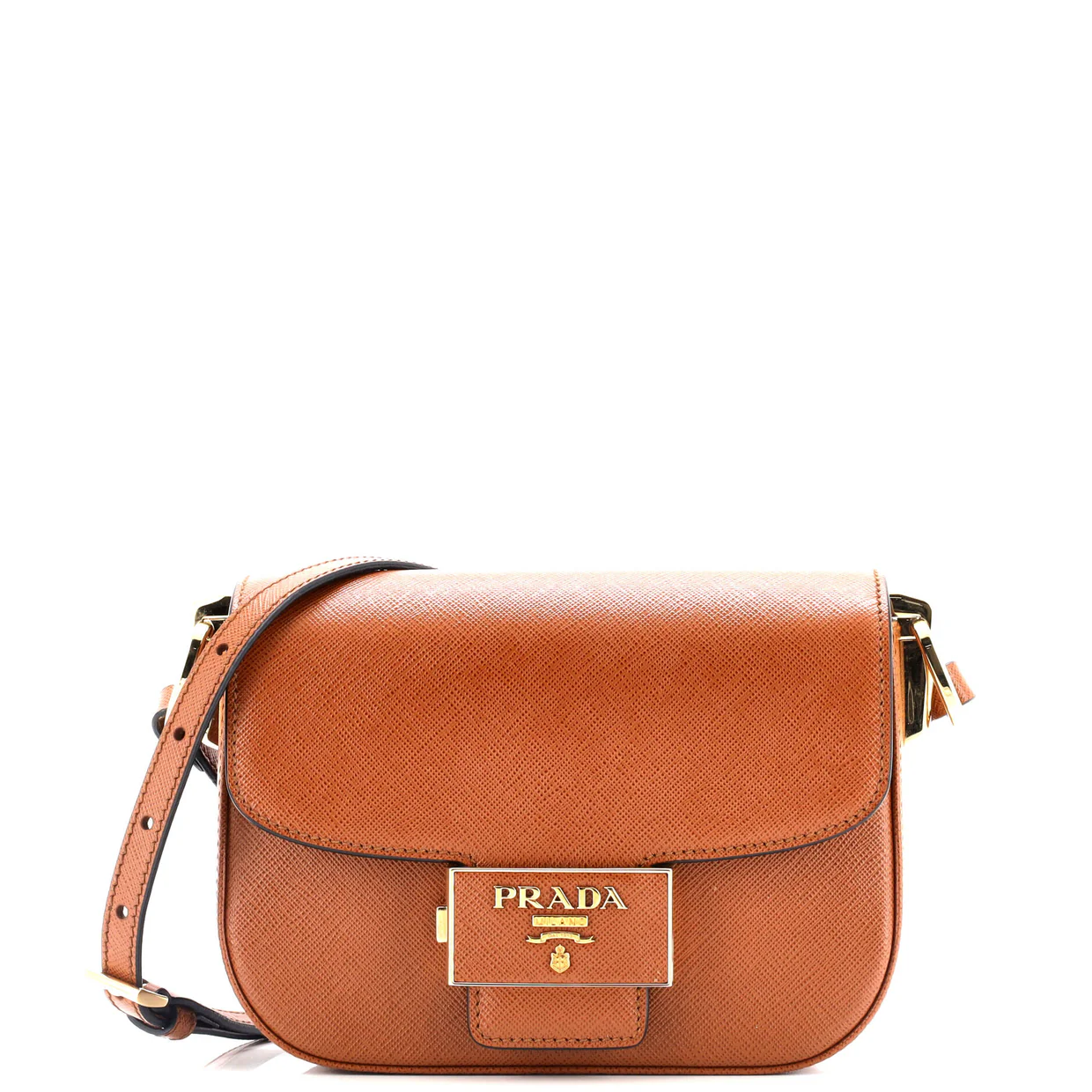 Embleme Flap Bag Saffiano Leather Small - Deep Luxury
