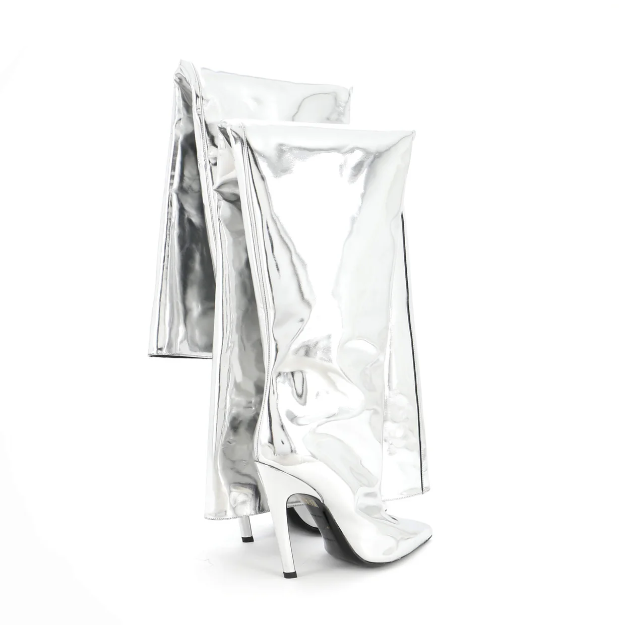 All The Time Over the Knee Boots Metallic Leather - Deep Luxury