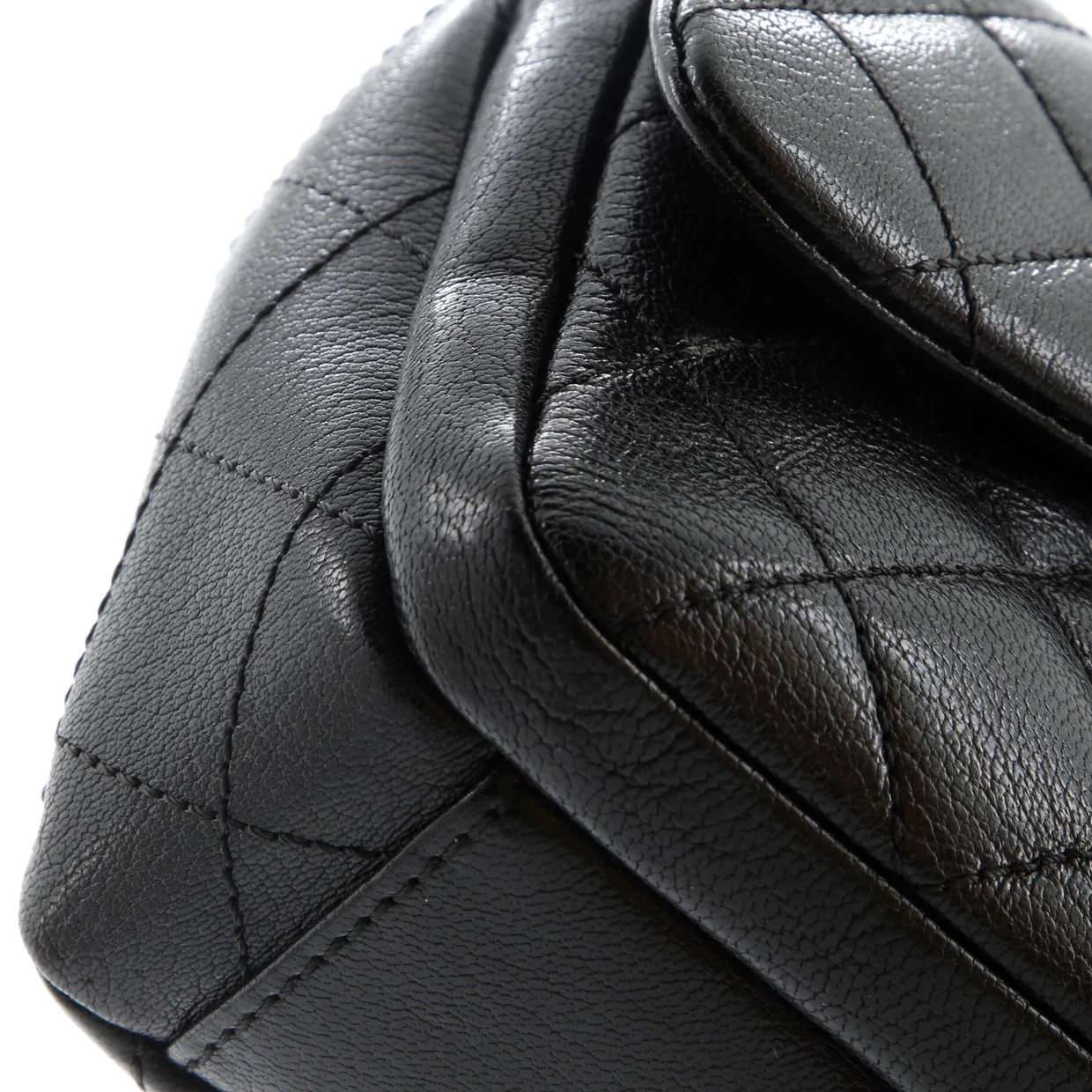 Double Carry Chain Waist Bag Quilted Goatskin Small - Deep Luxury