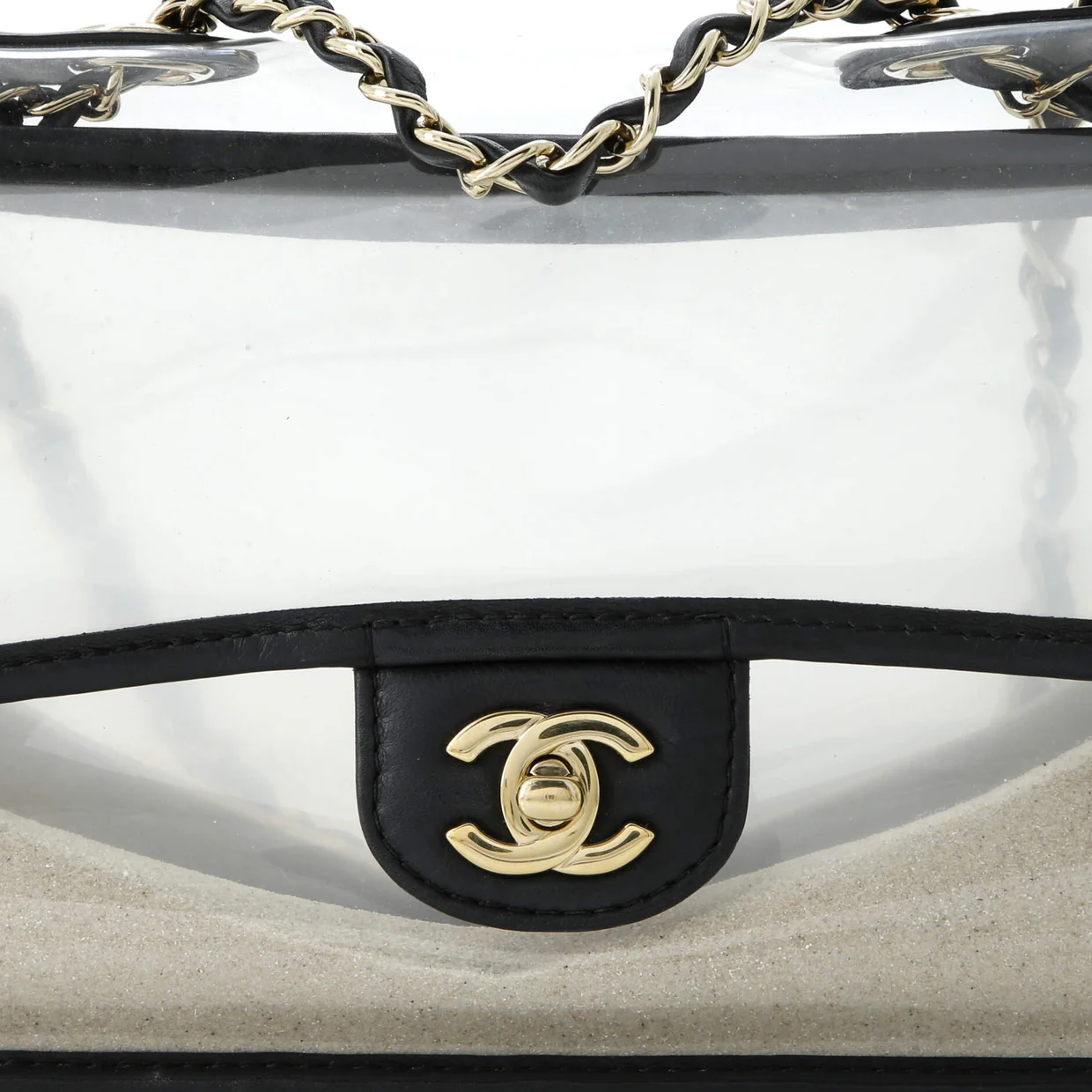 Sand By The Sea Flap Bag PVC with Lambskin Medium - Deep Luxury