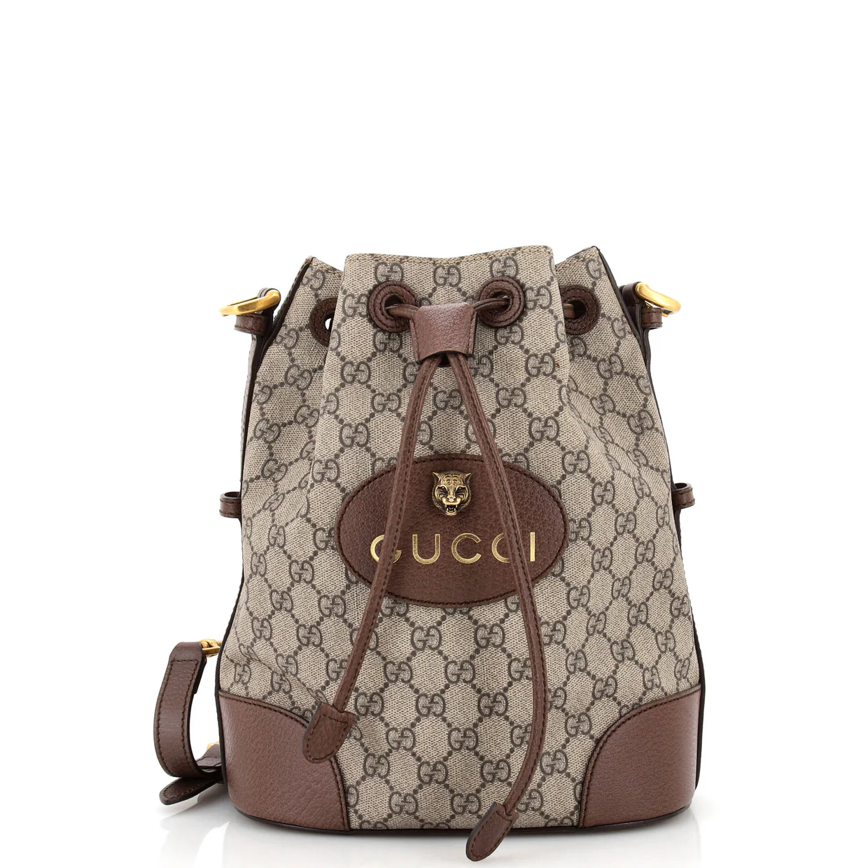 Neo Vintage Drawstring Bucket Backpack GG Coated Canvas Mini - Deep Luxury