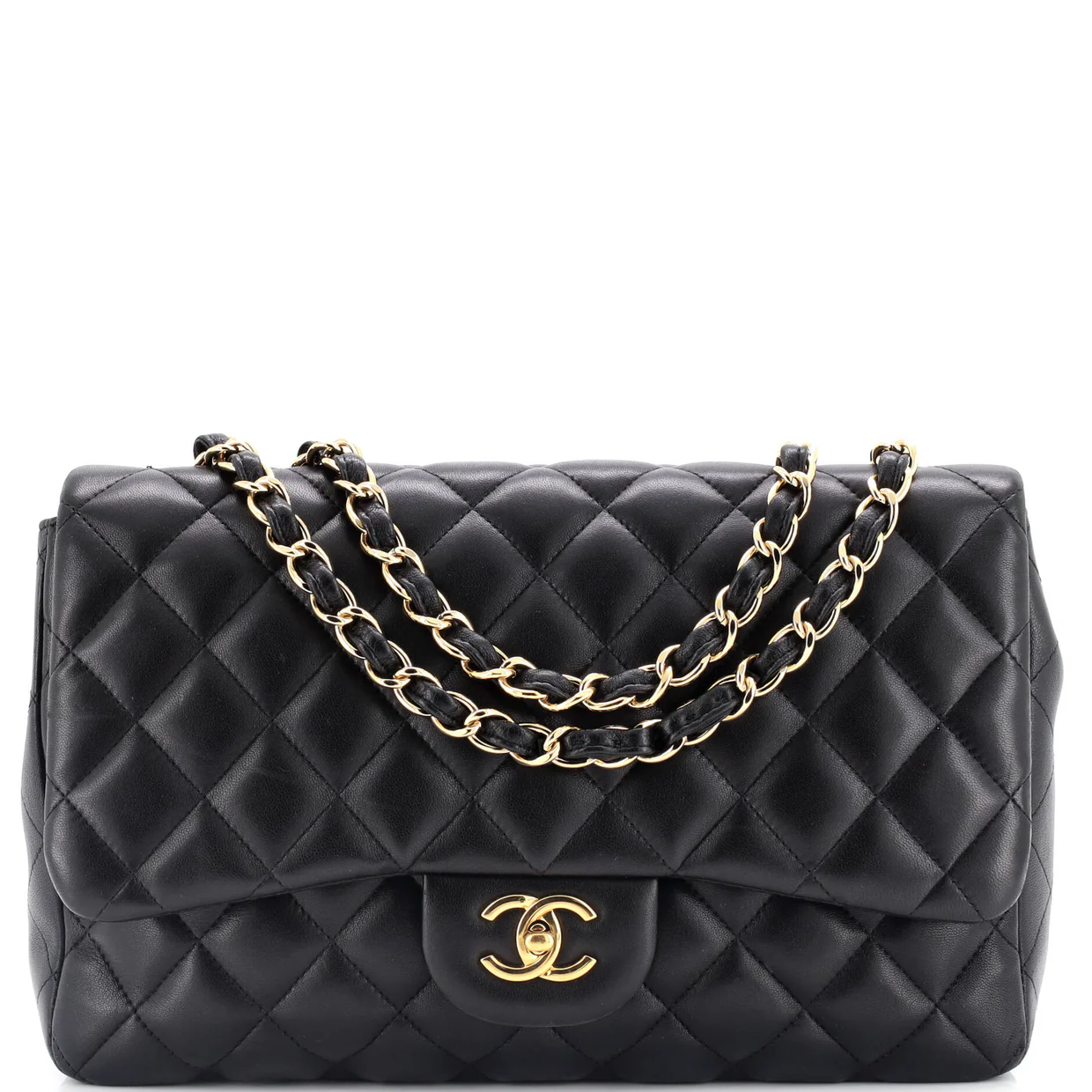 Classic Single Flap Bag Quilted Lambskin Jumbo - Deep Luxury