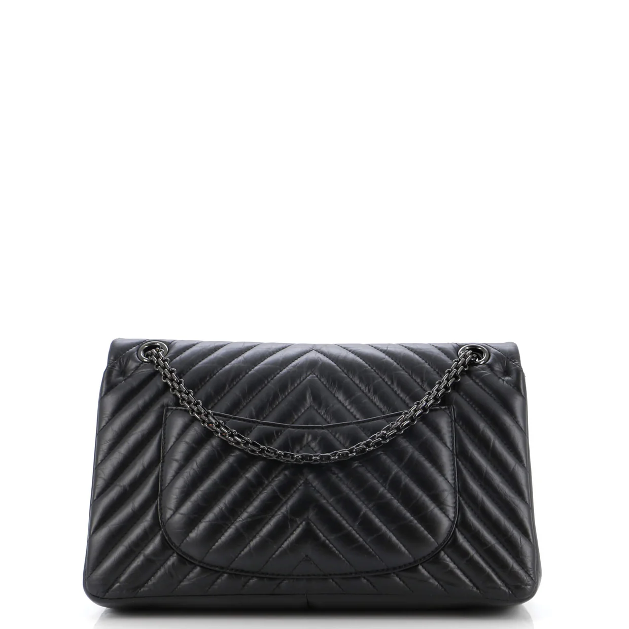 So Black Reissue 2.55 Flap Bag Chevron Aged Calfskin 226 - Deep Luxury