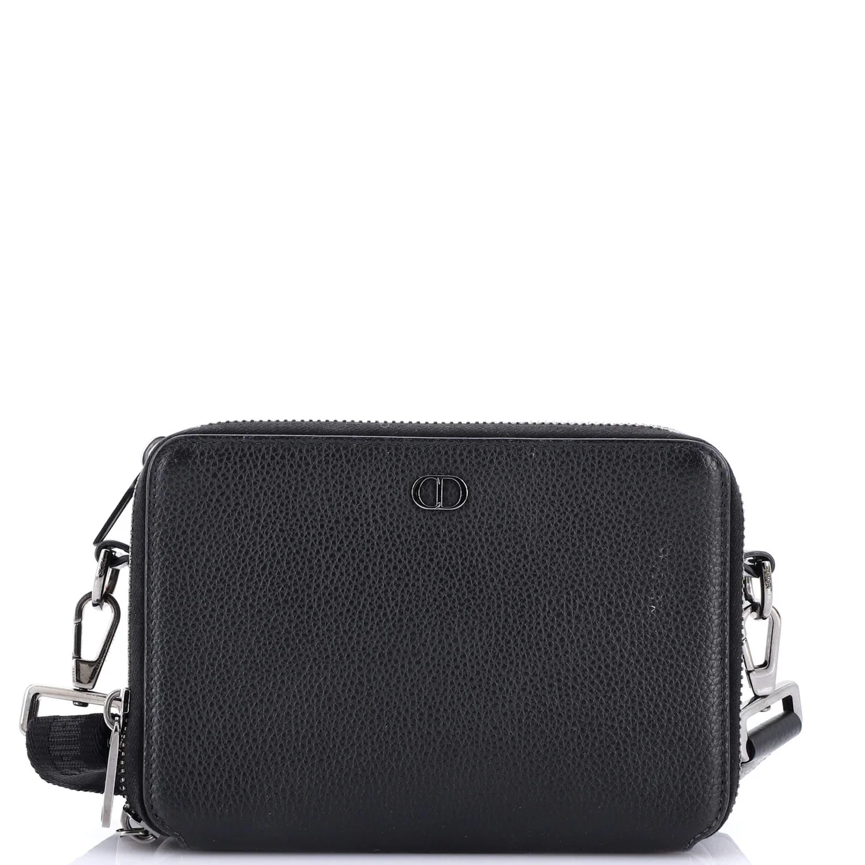 Double Zip Crossbody Pouch Leather - Deep Luxury
