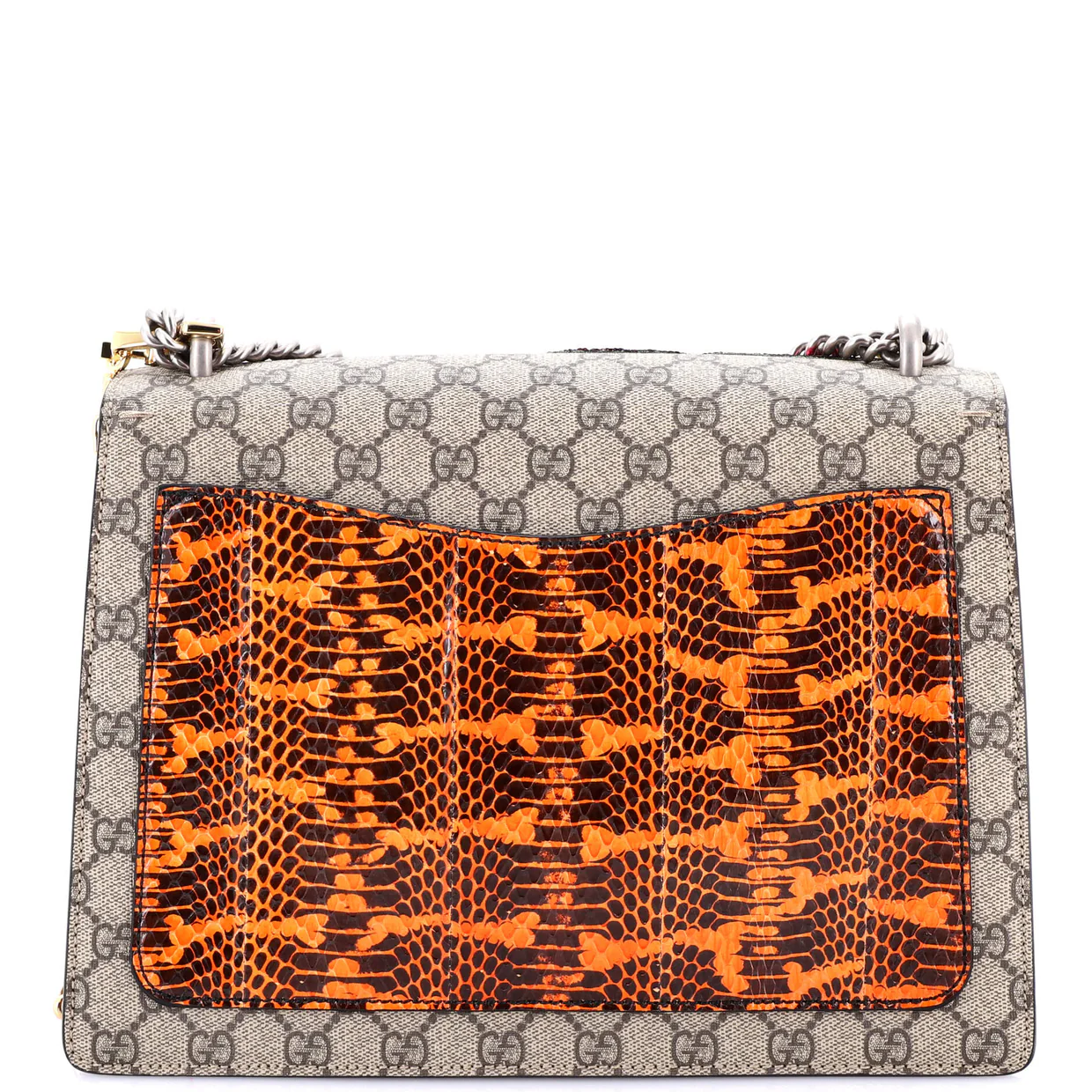 Dionysus Bag Embroidered GG Coated Canvas with Python Medium - Deep Luxury