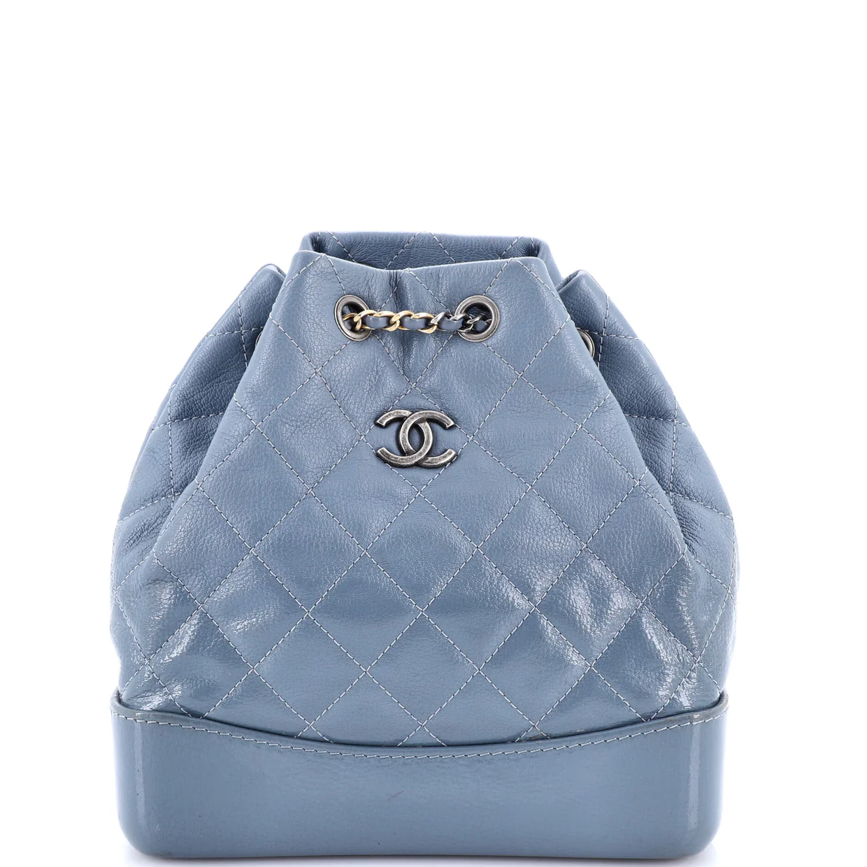 Gabrielle Backpack Quilted Goatskin and Patent Small - Deep Luxury