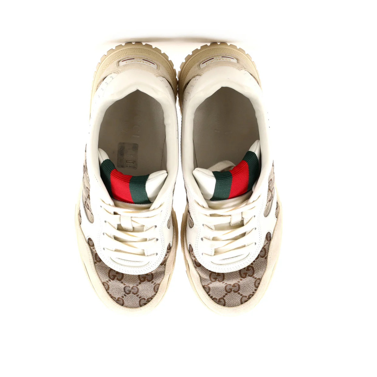 Re-Web Sneakers GG Canvas and Leather - Deep Luxury