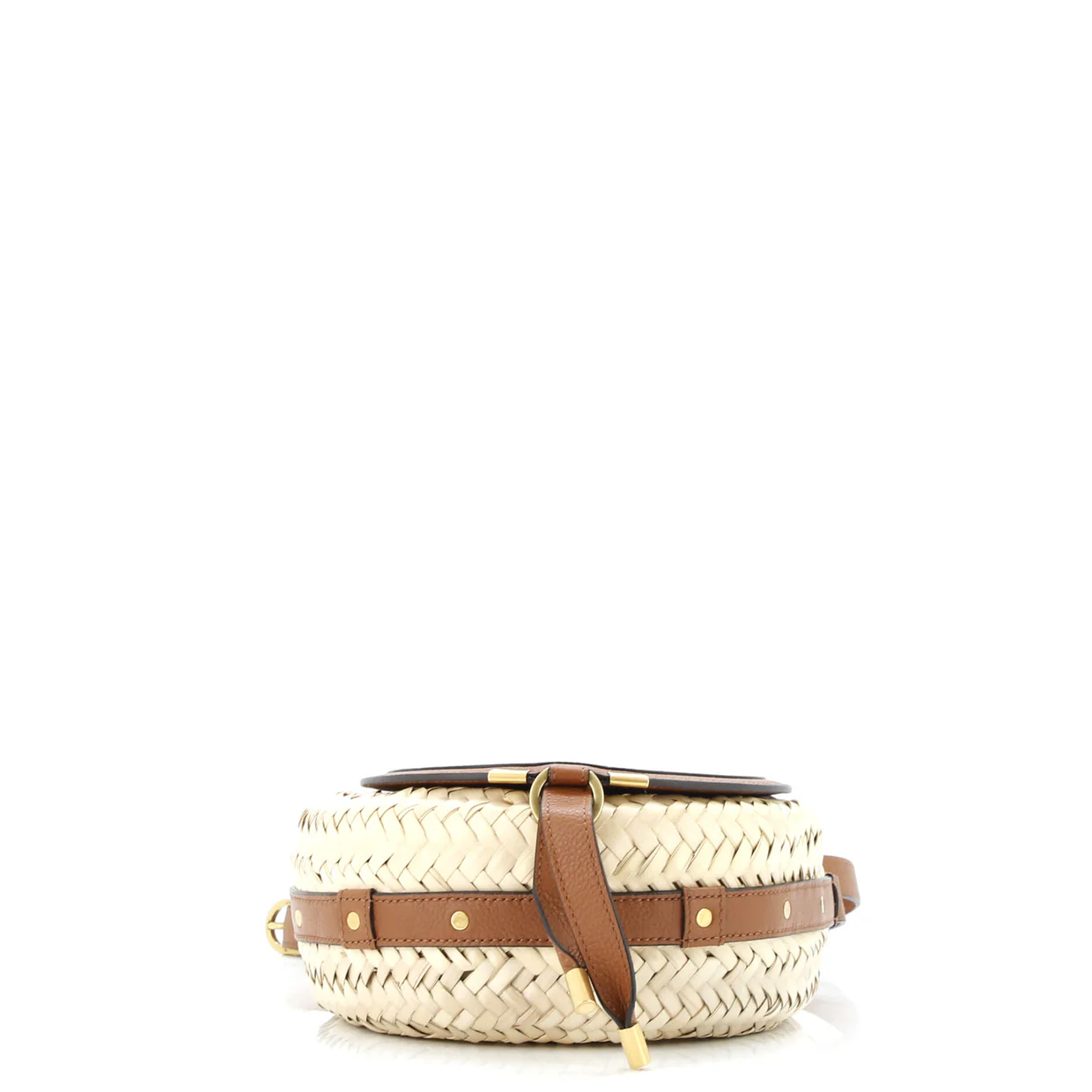 Marcie Basket Crossbody Bag Raffia and Leather Small - Deep Luxury