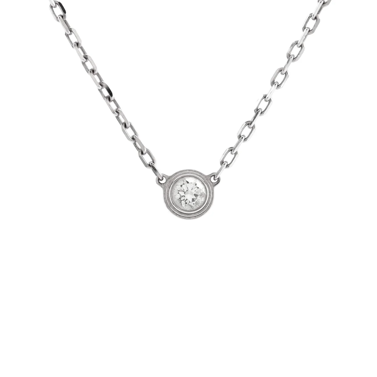 Cartier D'Amour Pendant Necklace 18K White Gold with Diamond Small - Deep Luxury