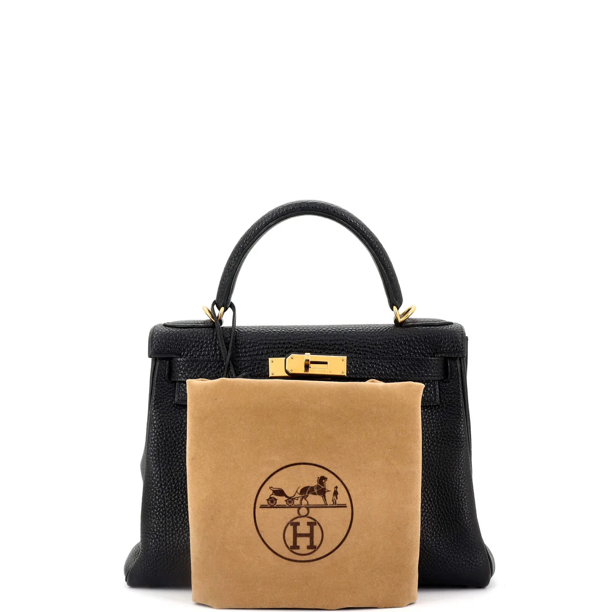 Kelly Handbag Noir Clemence with Gold Hardware 28 - Deep Luxury