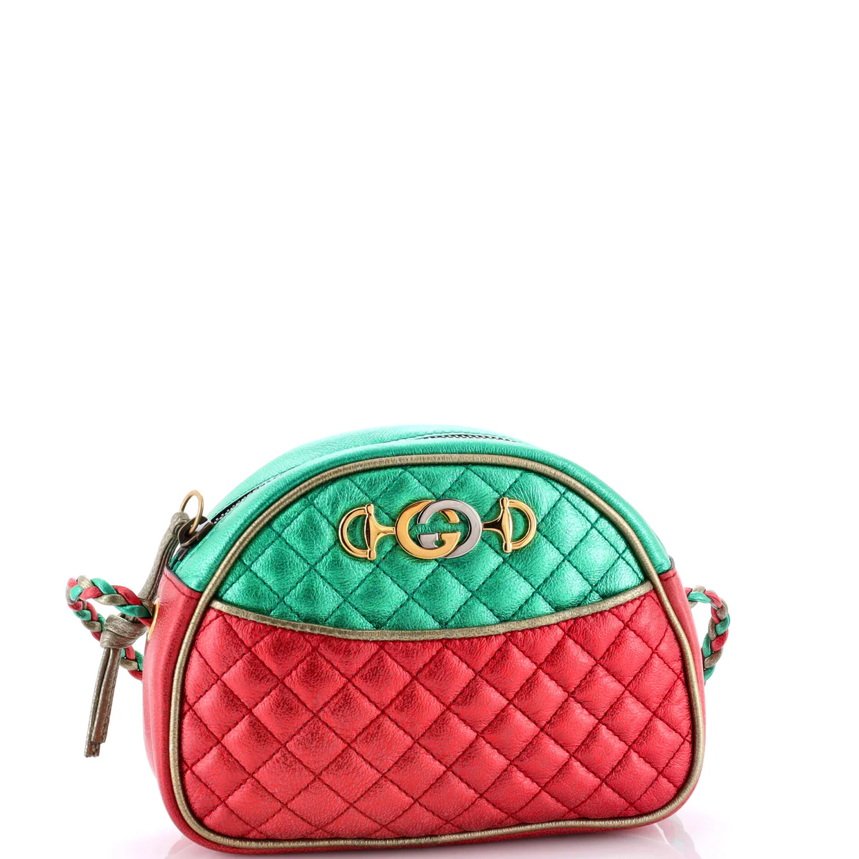 Trapuntata Camera Shoulder Bag Quilted Laminated Leather Mini - Deep Luxury