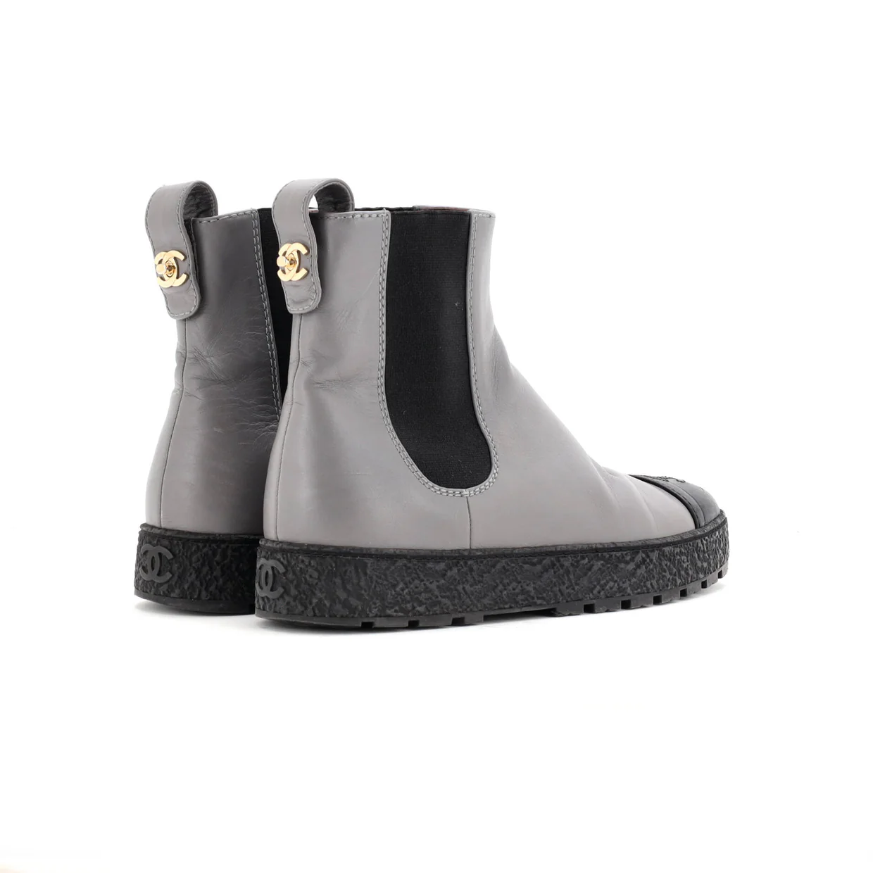 Women's CC Turnlock Cap Toe Chelsea Boots Leather - Deep Luxury
