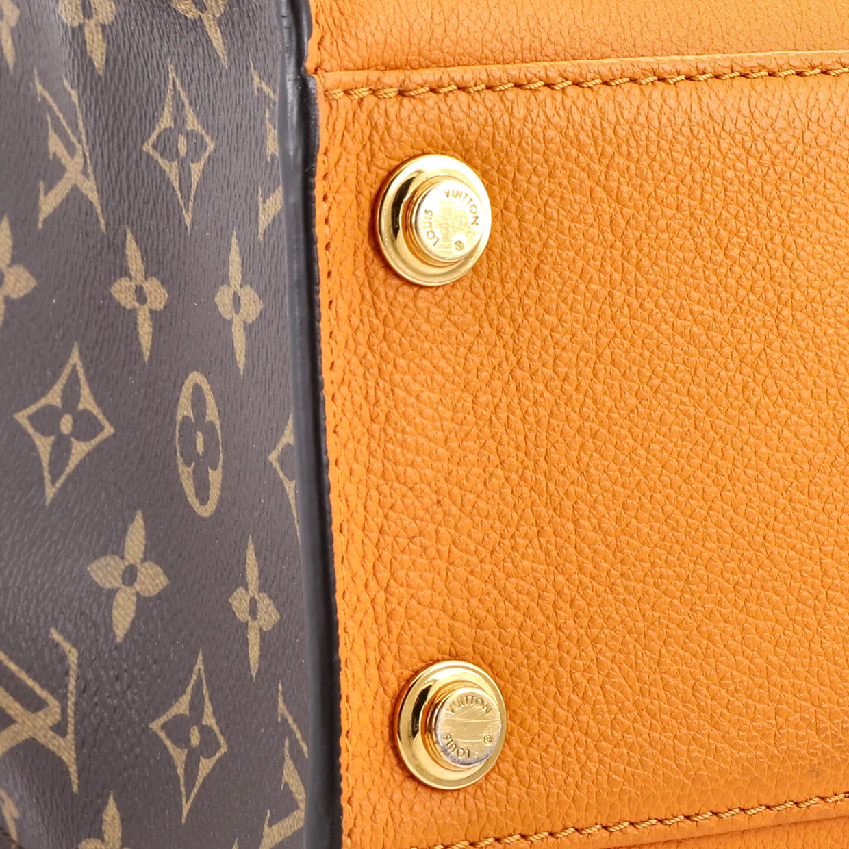 On My Side Tote Leather with Monogram Canvas MM - Deep Luxury