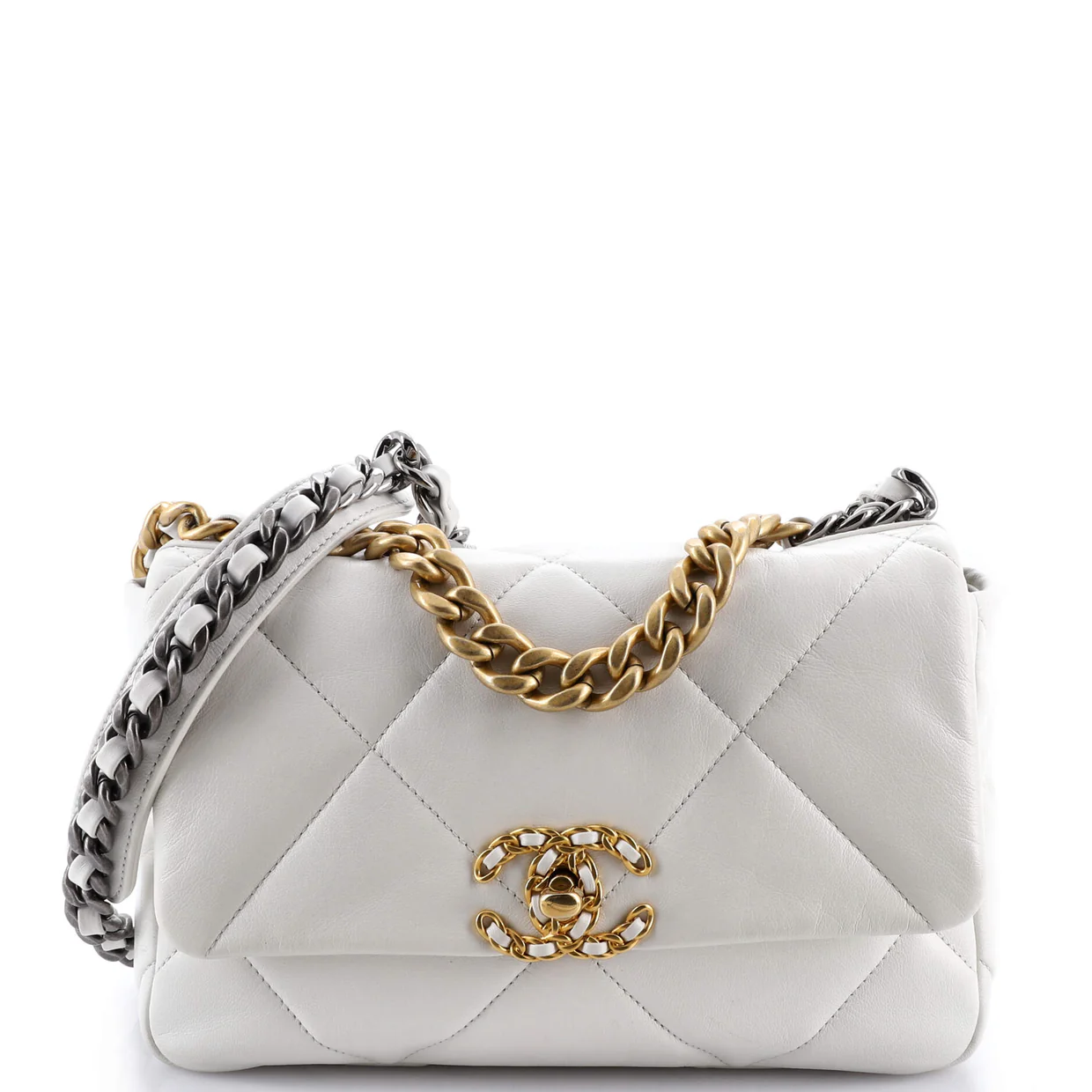19 Flap Bag Quilted Leather Medium - Deep Luxury