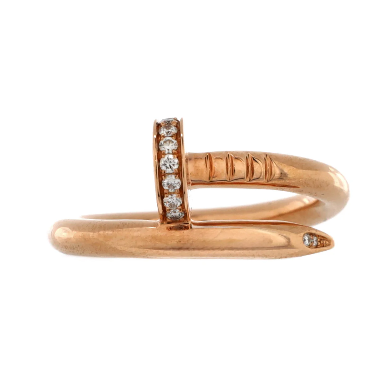 Juste un Clou Ring 18K Rose Gold and Diamonds - Deep Luxury