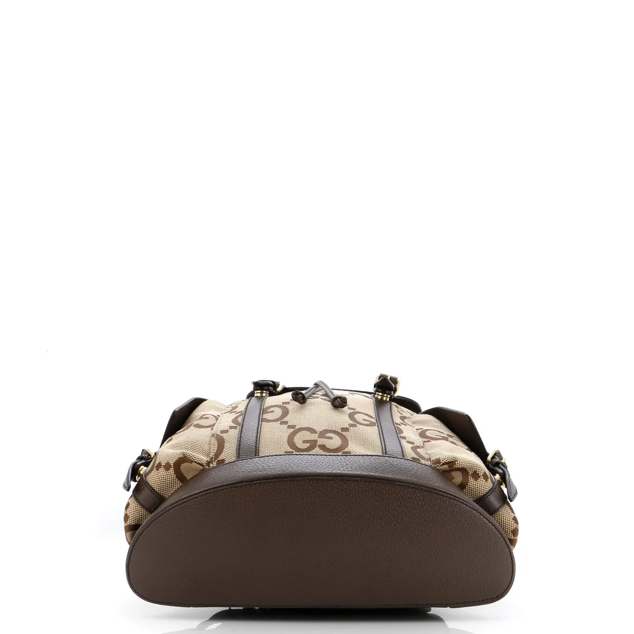 Double Pocket Belt Backpack Jumbo GG Canvas and Leather Large - Deep Luxury