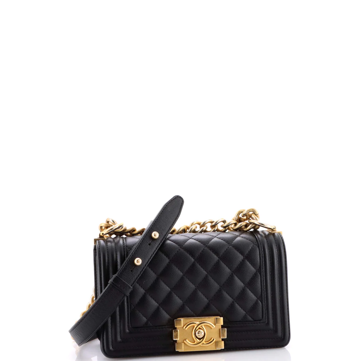 Boy Flap Bag Quilted Caviar Small - Deep Luxury