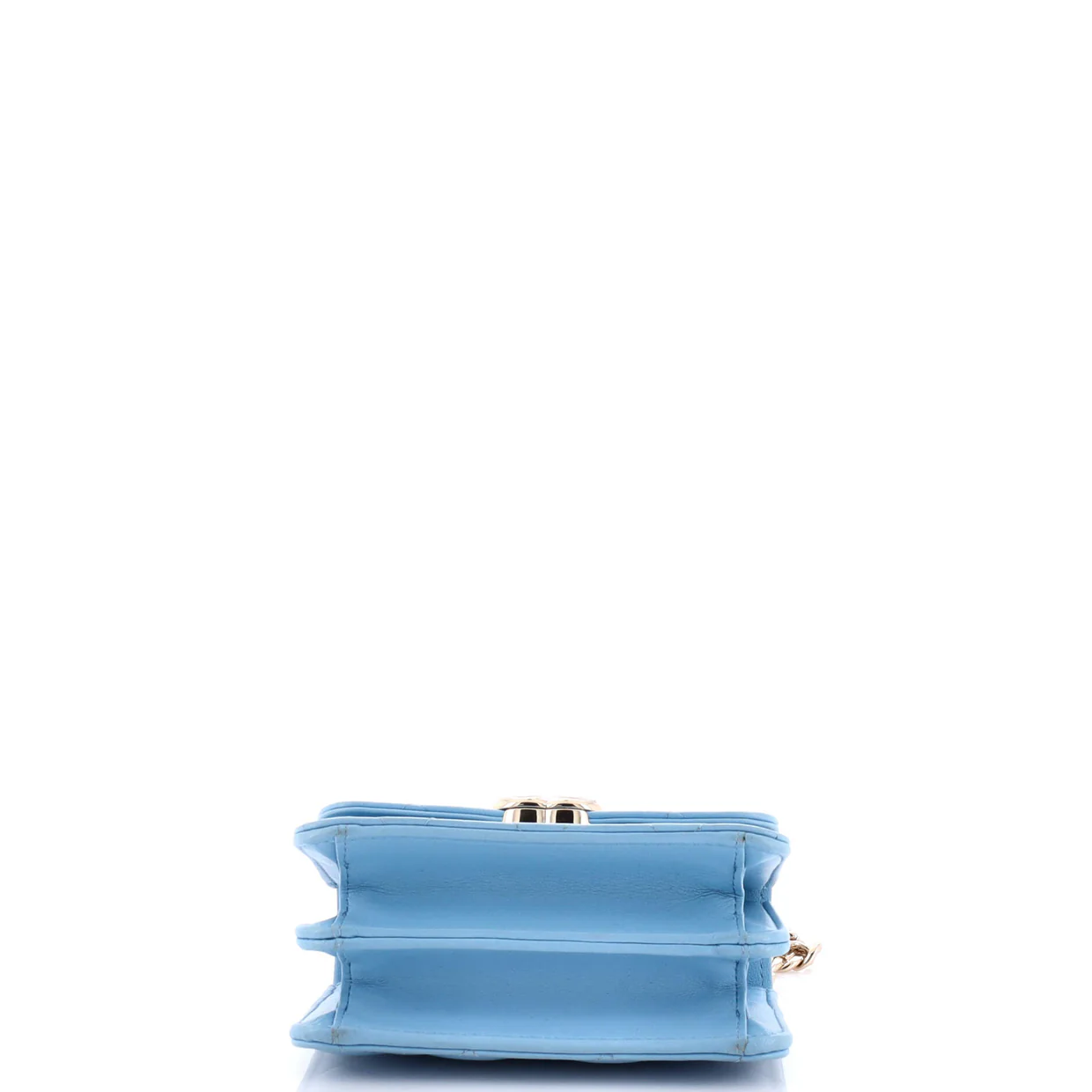 Coco Enamel Top Handle Flap Clutch with Chain Quilted Lambskin - Deep Luxury