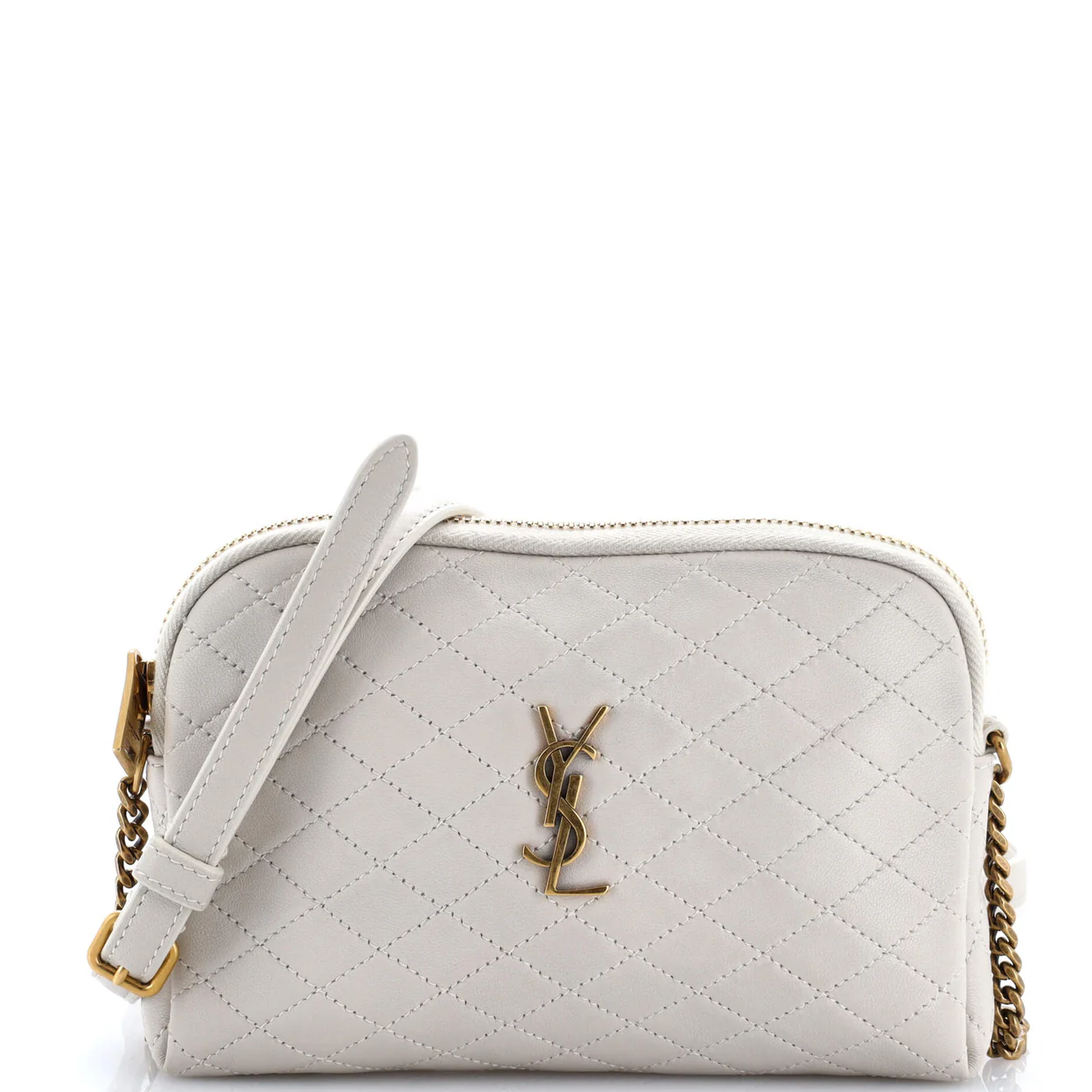 Gaby Zipped Pouch Crossbody Quilted Leather - Deep Luxury