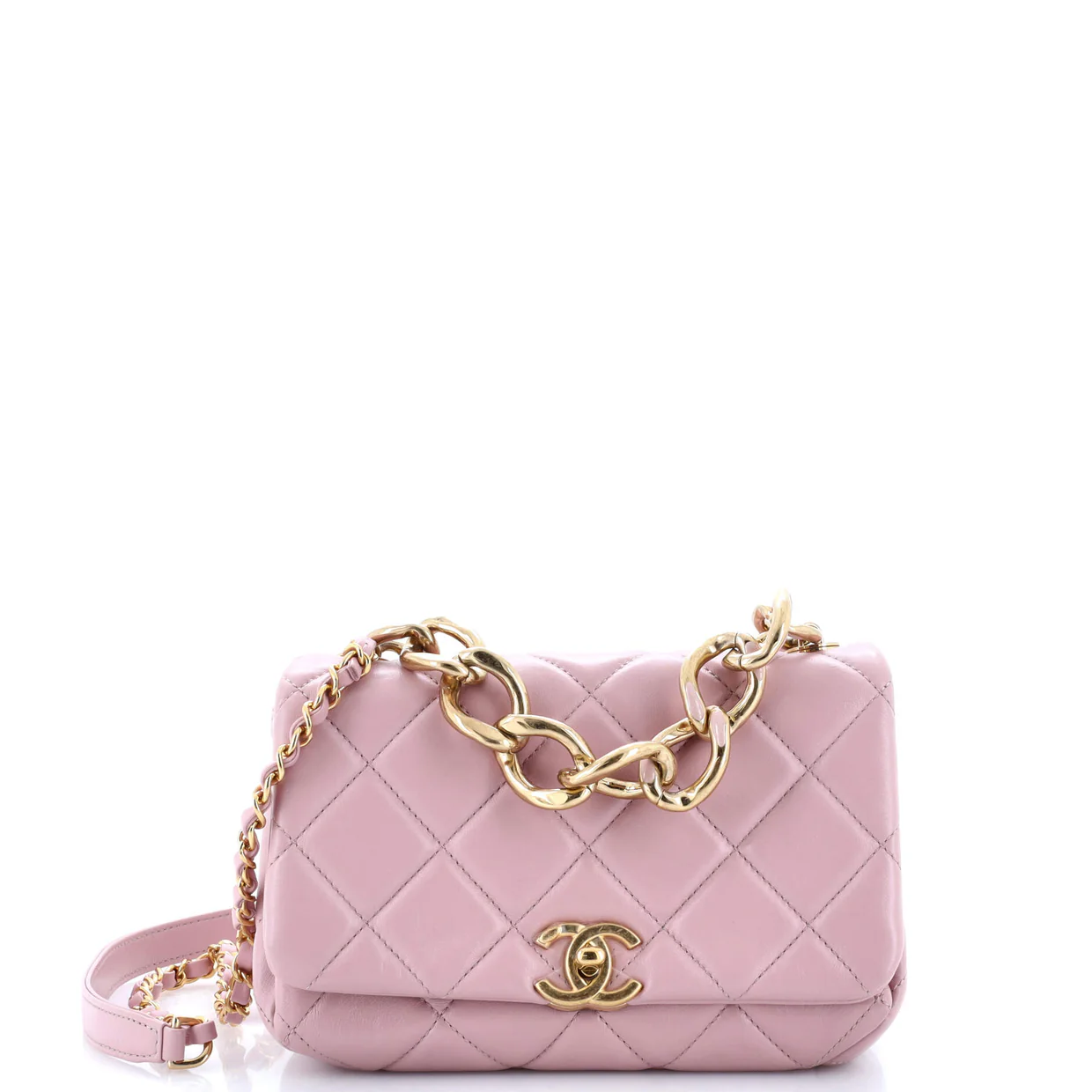 Color Match Flap Bag Quilted Lambskin Small - Deep Luxury