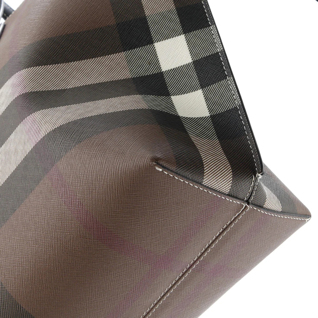 Soft Tote Check E-Canvas Medium - Deep Luxury