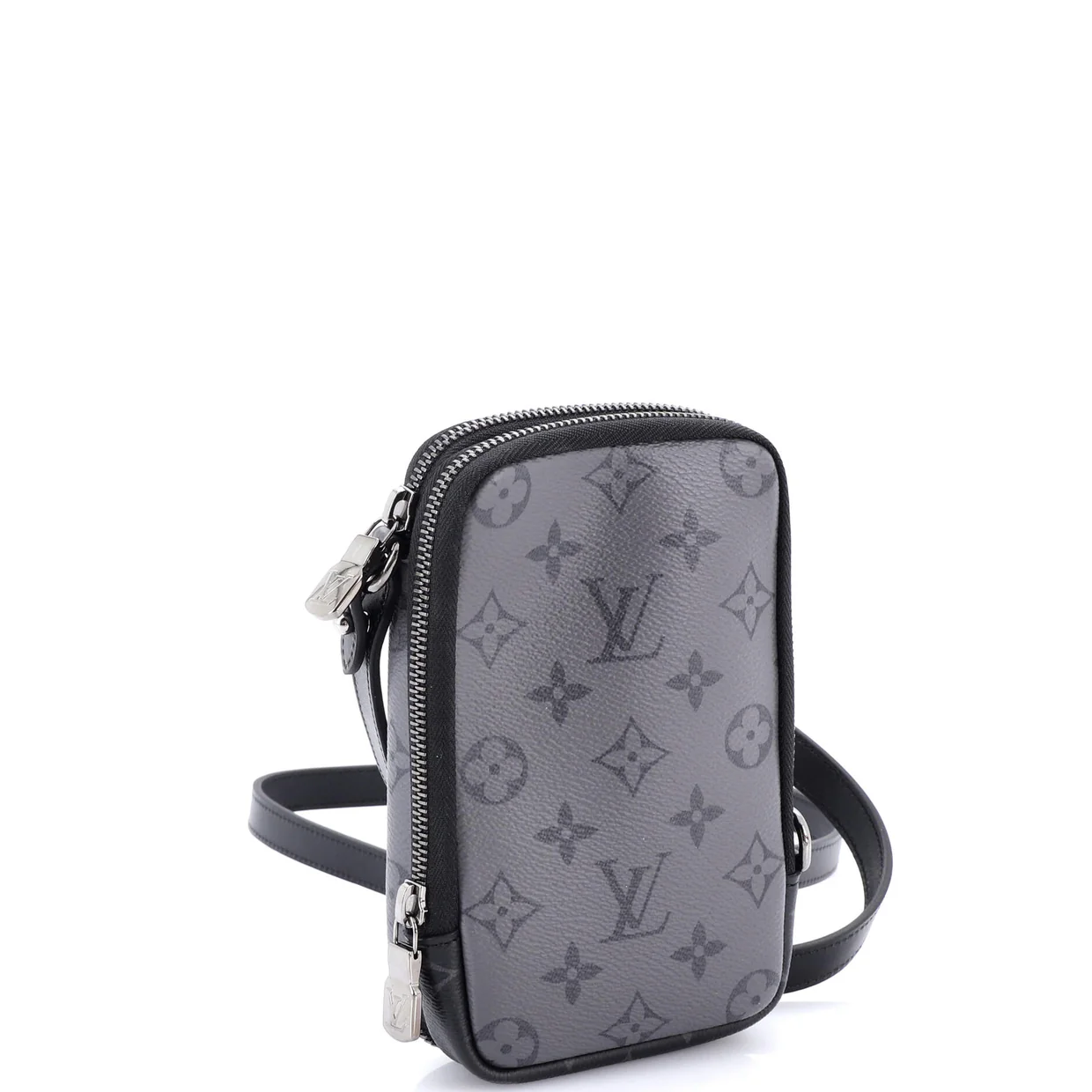 Double Phone Pouch Reverse Monogram Eclipse Canvas - Deep Luxury