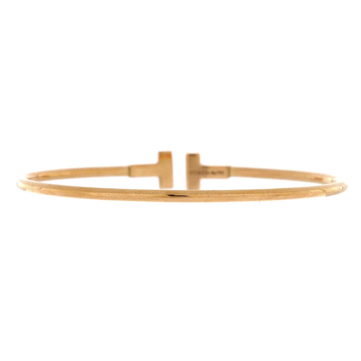T Wire Bracelet 18K Rose Gold Narrow - Deep Luxury