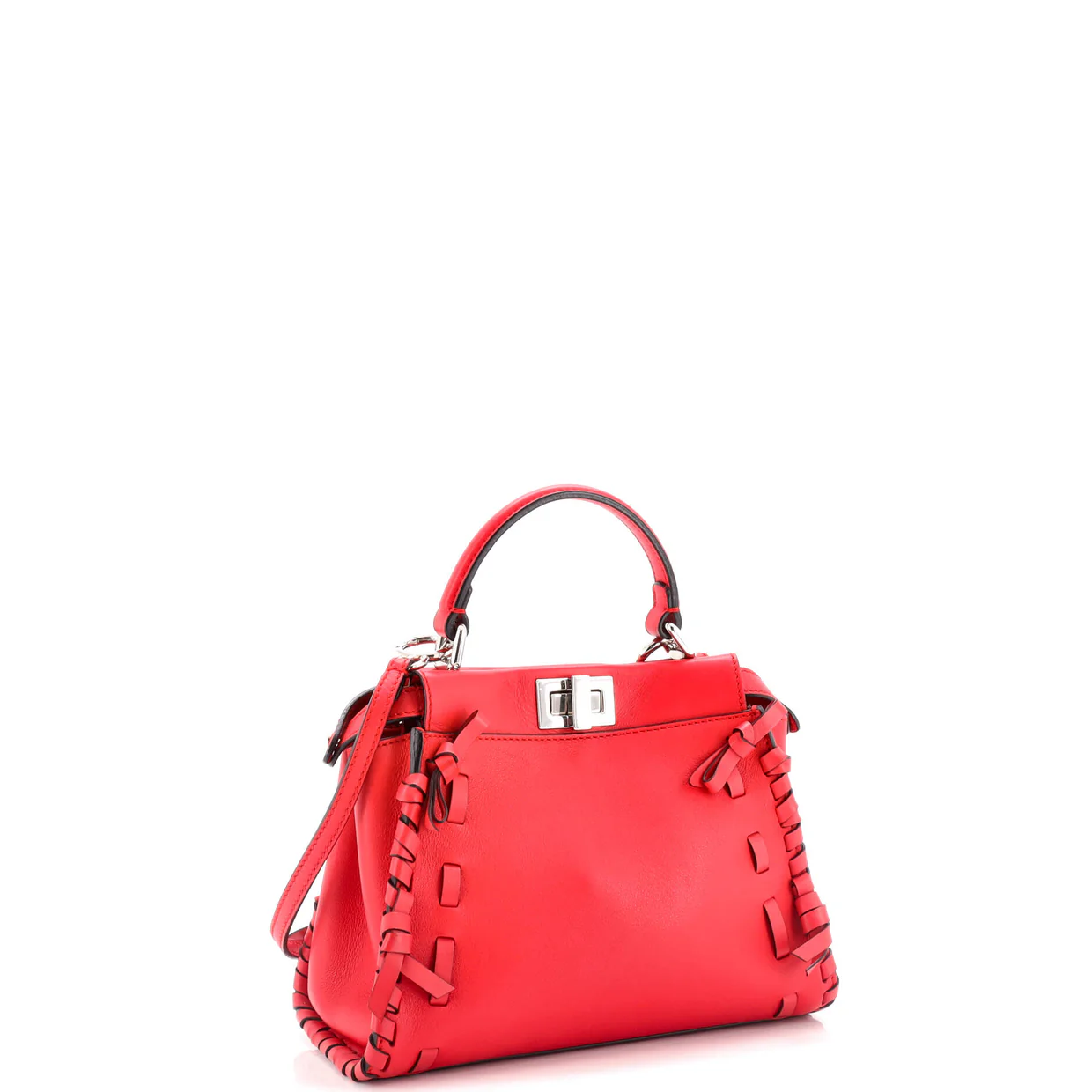 Bow Peekaboo Bag Whipstitch Leather Mini - Deep Luxury