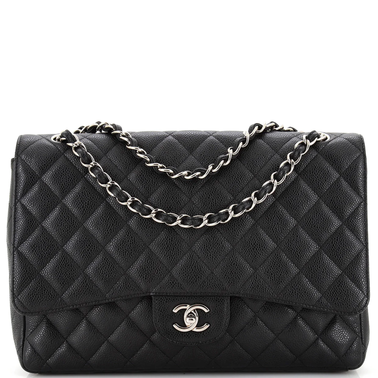 Vintage Classic Single Flap Bag Quilted Caviar Maxi - Deep Luxury