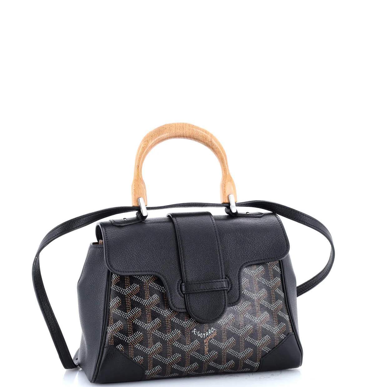 Saigon Top Handle Bag Coated Canvas with Leather Mini - Deep Luxury