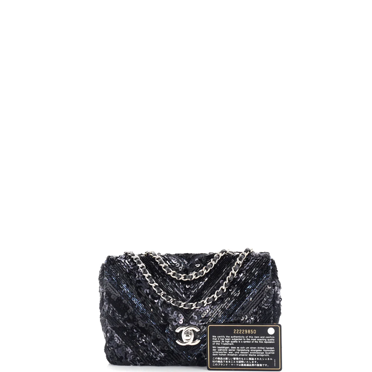CC Flap Bag Chevron Sequins Mini - Deep Luxury