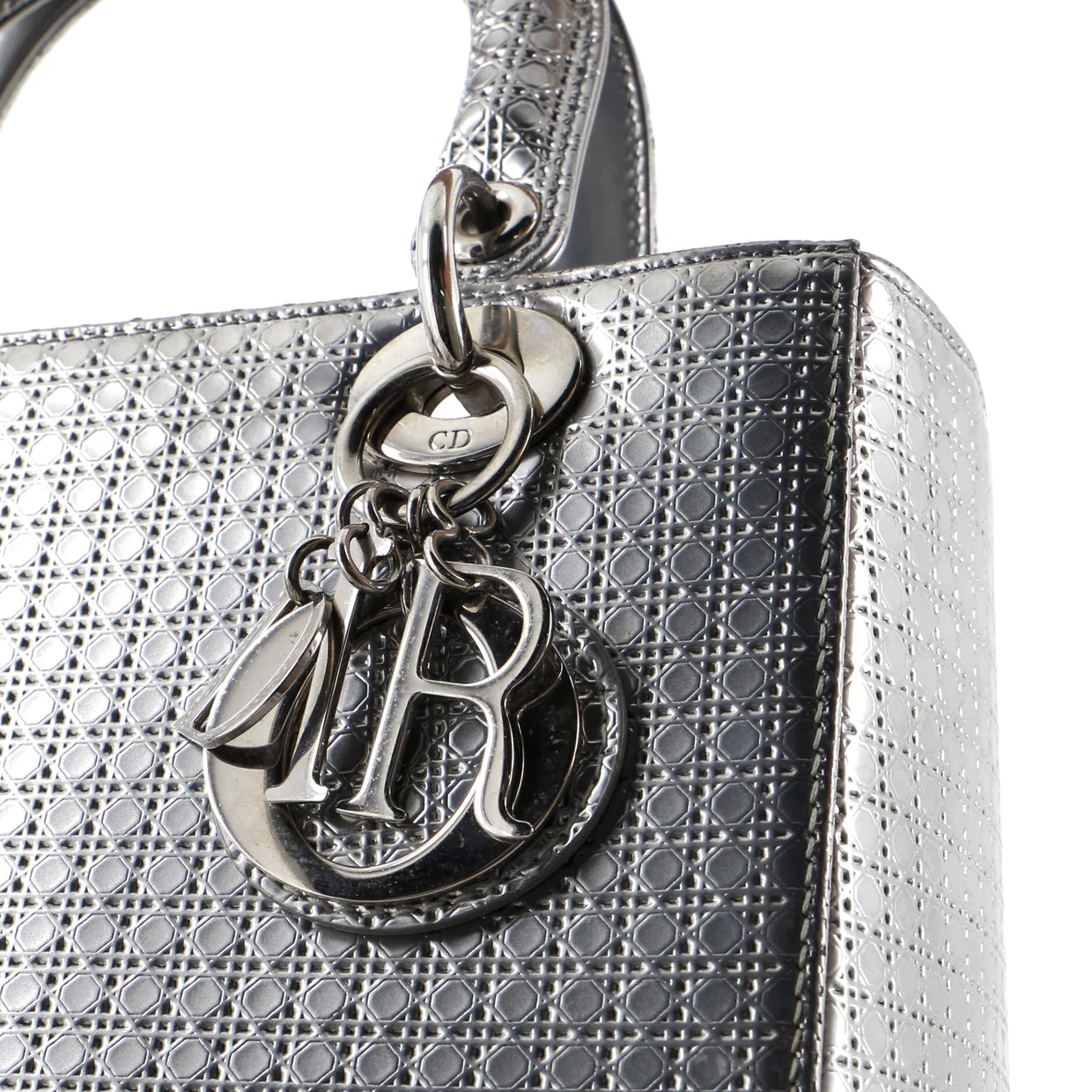 Lady Dior Bag Micro Cannage Metallic Calfskin Medium - Deep Luxury