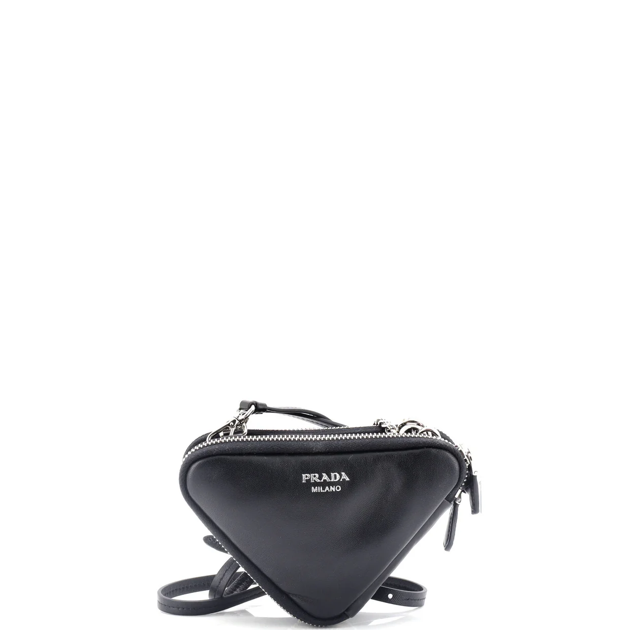 Triangle Crossbody Pouch Nappa Leather Mini - Deep Luxury