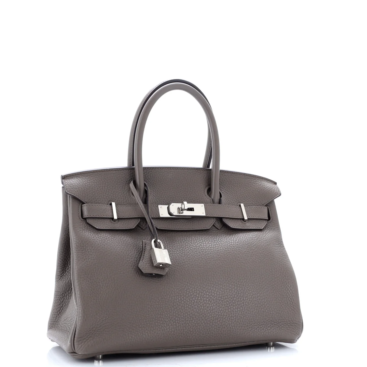 Birkin Handbag Grey Clemence with Palladium Hardware 30 - Deep Luxury