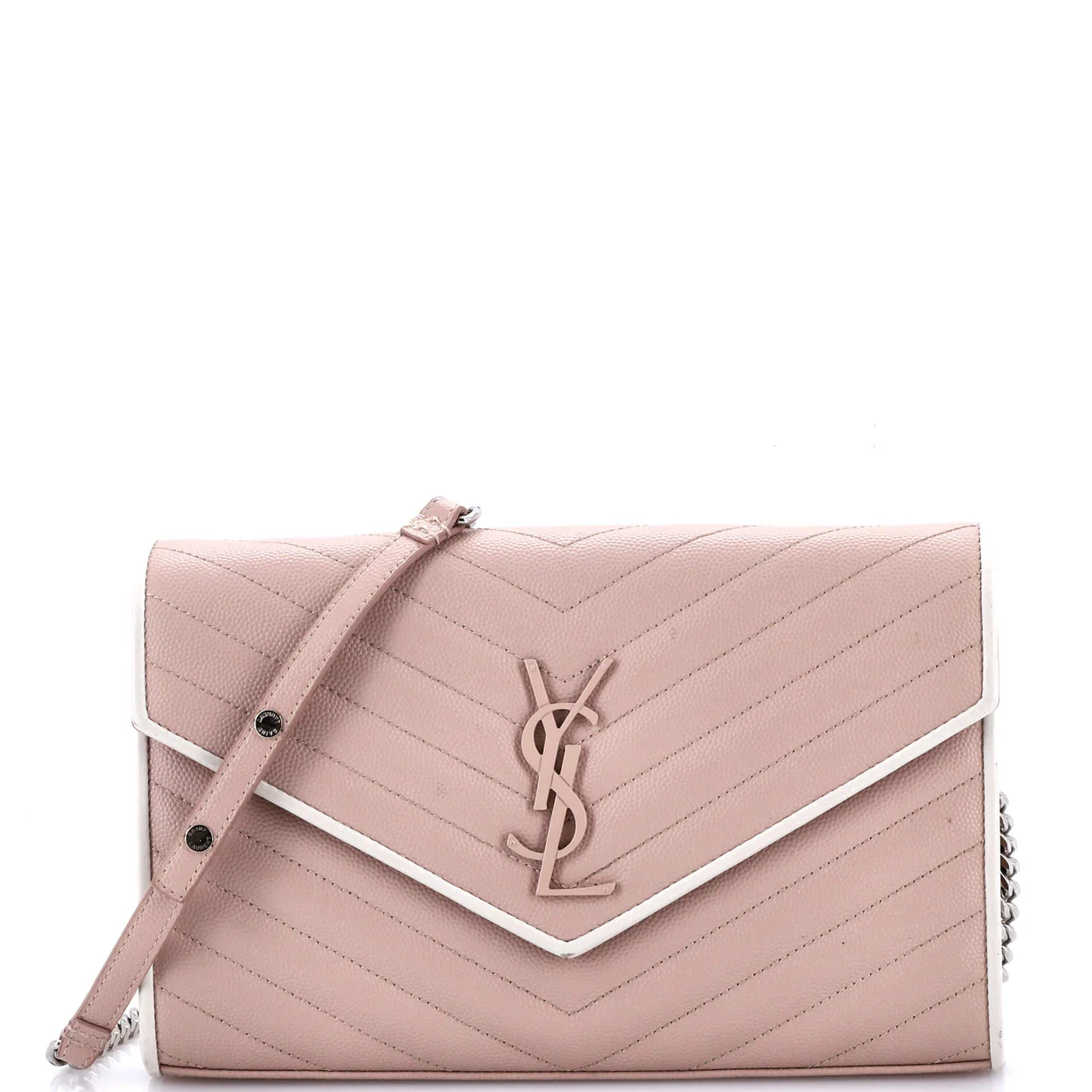 Bicolor Classic Monogram Wallet on Chain Matelasse Chevron Leather Medium - Deep Luxury
