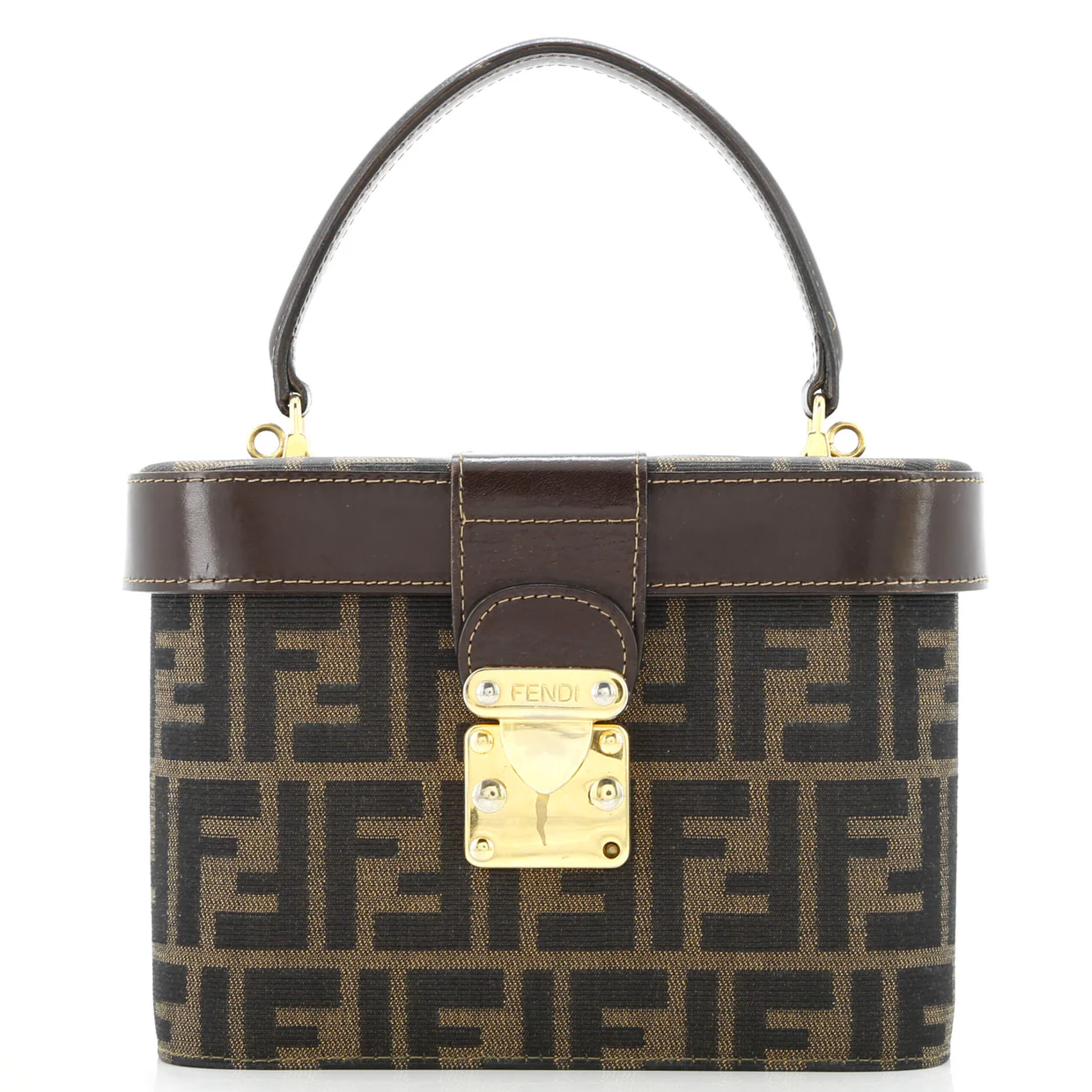 Vintage Lock Top Handle Vanity Bag Zucca Canvas Small - Deep Luxury