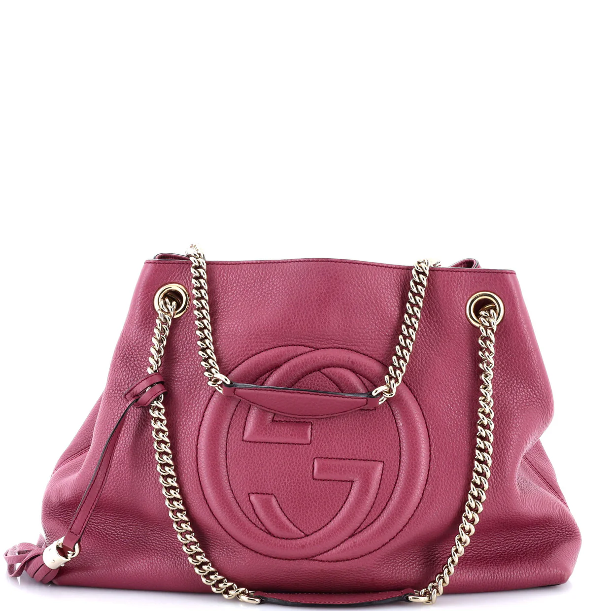 Soho Chain Strap Shoulder Bag Leather Medium - Deep Luxury