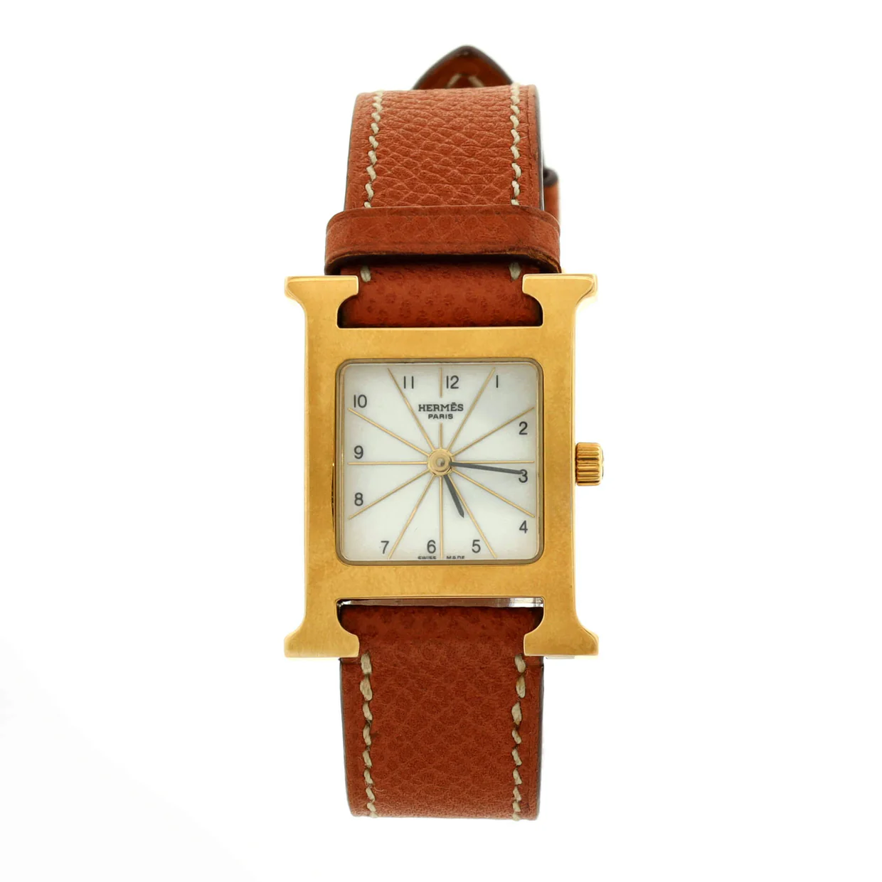 Heure H Quartz Watch Plated Metal and Leather 21 - Deep Luxury