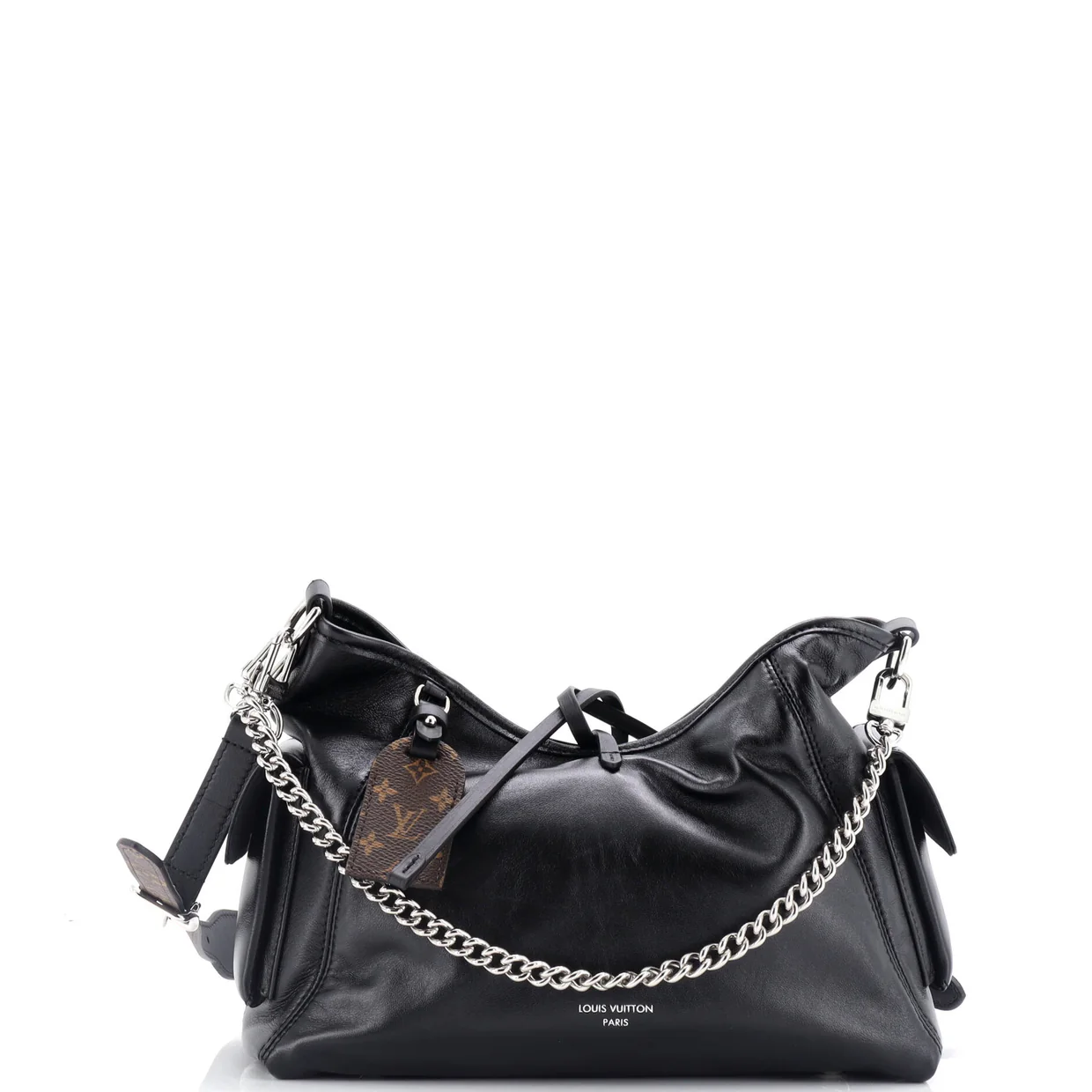 CarryAll Cargo Hobo Leather with Monogram Canvas PM - Deep Luxury