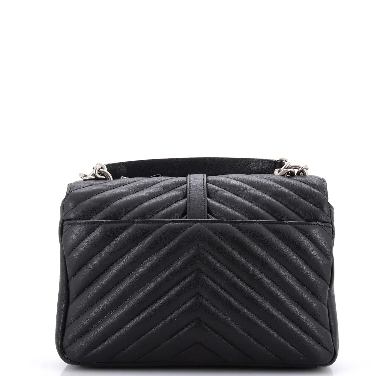 Classic Monogram College Bag Embellished Matelasse Chevron Leather Medium - Deep Luxury