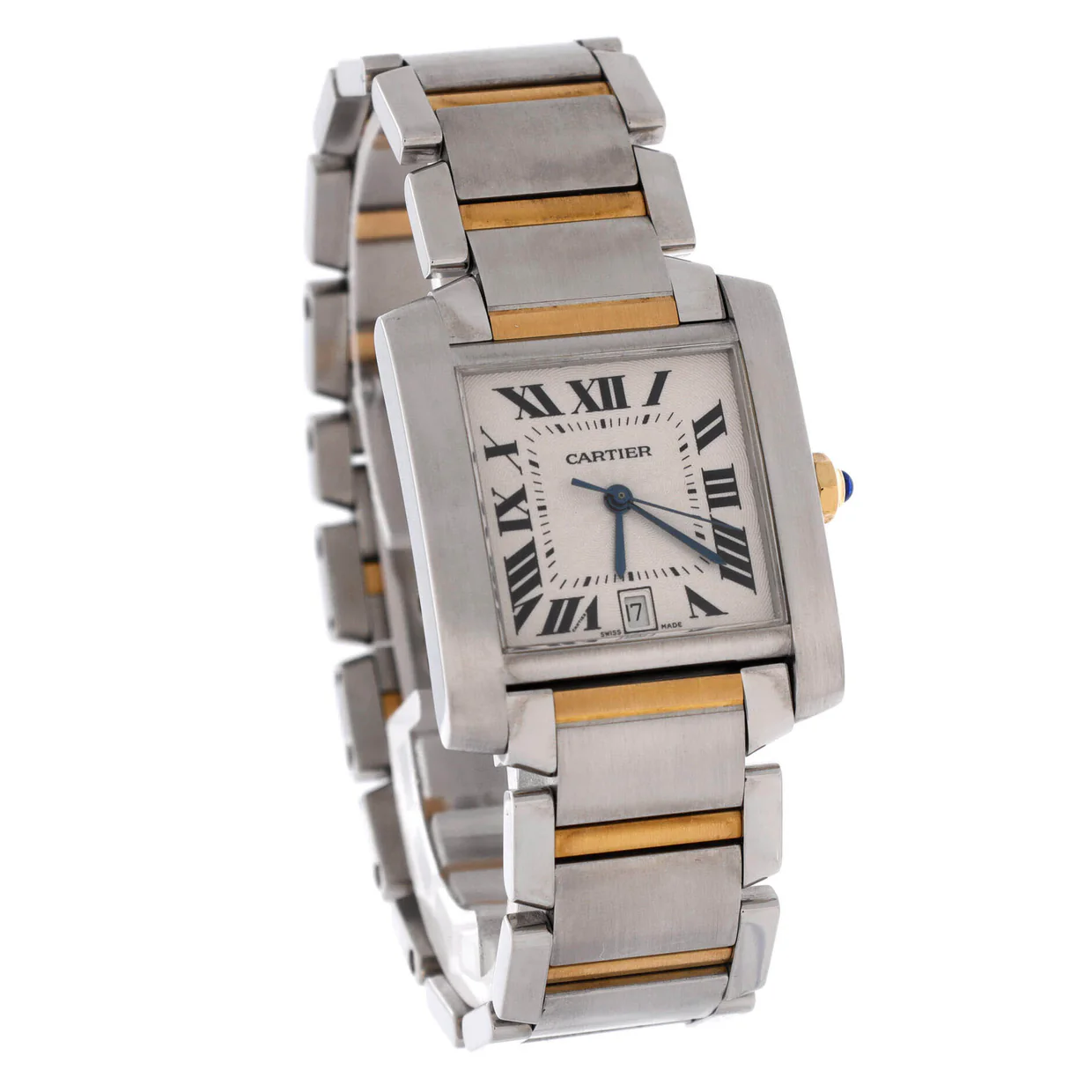 Tank Francaise Automatic Watch Stainless Steel and Yellow Gold 28 - Deep Luxury