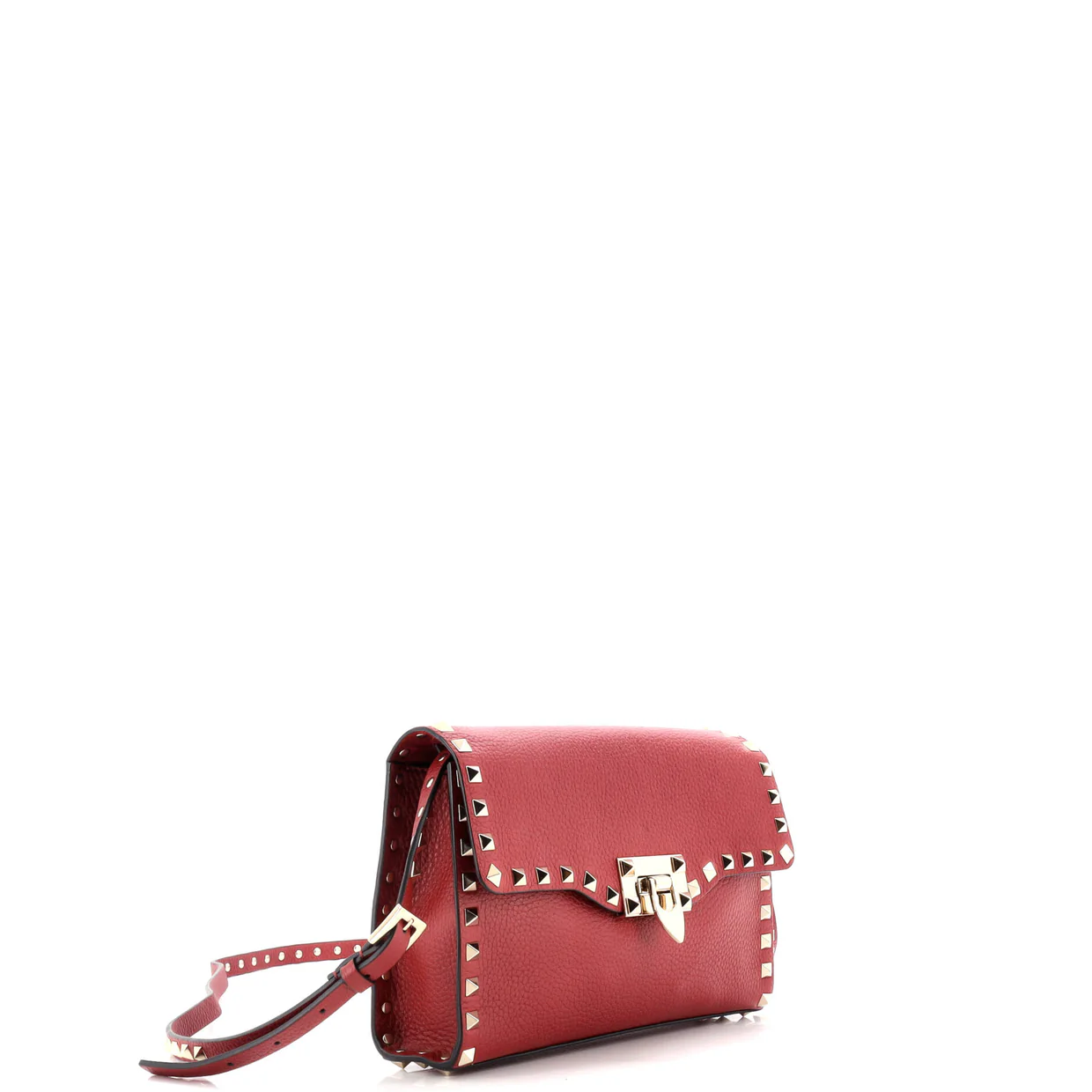 Rockstud Flip Lock Flap Bag Leather Medium - Deep Luxury