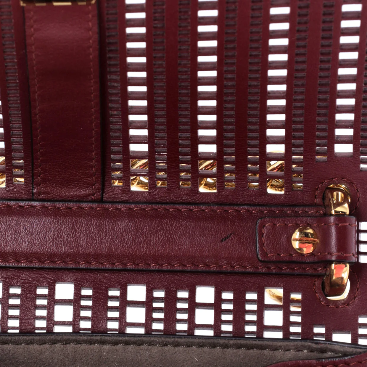 Kan I Bag Laser Cut Leather Small - Deep Luxury