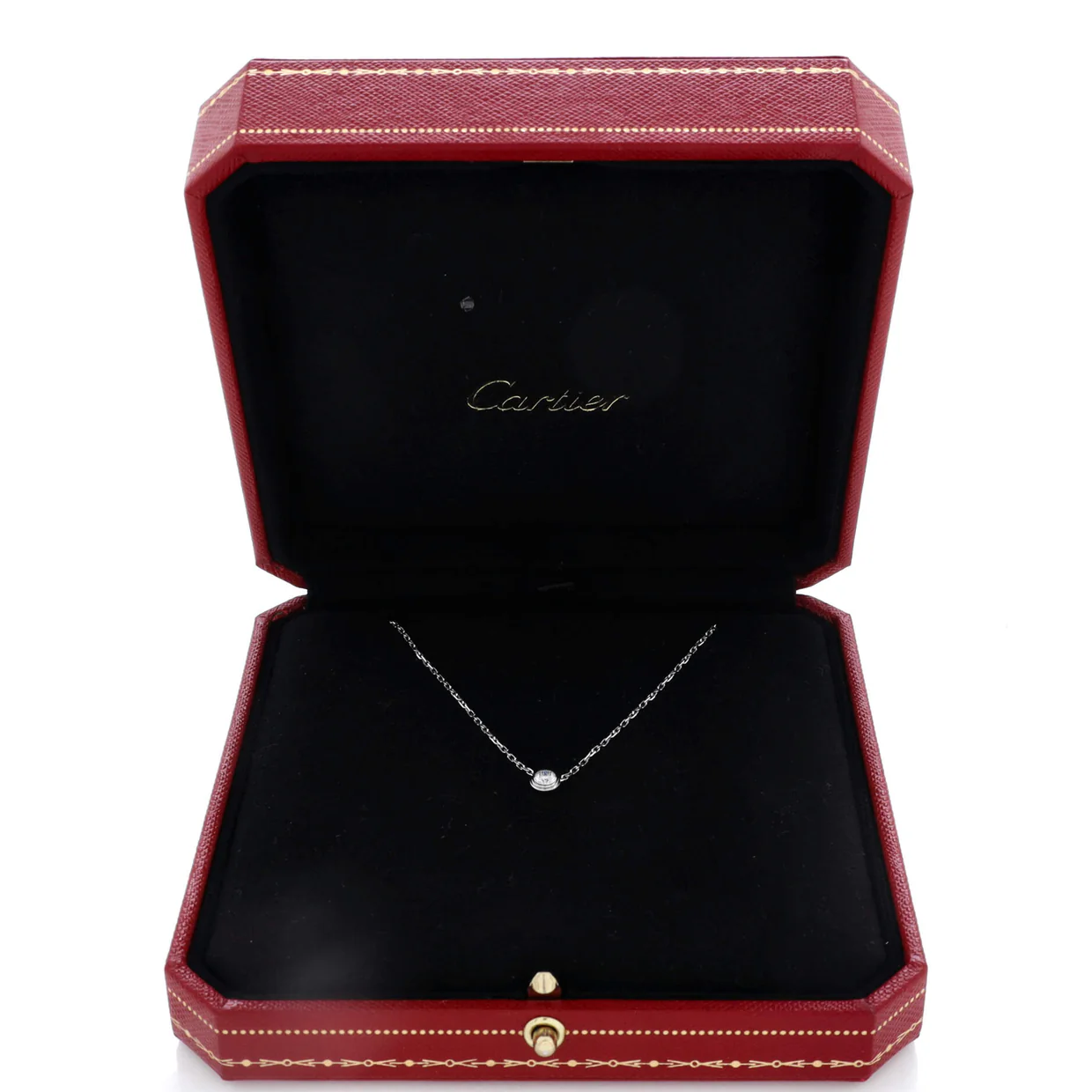 Cartier D'Amour Pendant Necklace 18K White Gold with Diamond Large - Deep Luxury