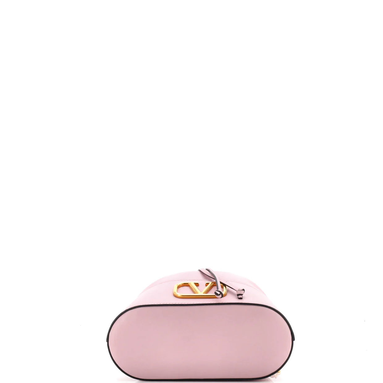 VLogo Drawstring Bucket Pouch Leather - Deep Luxury