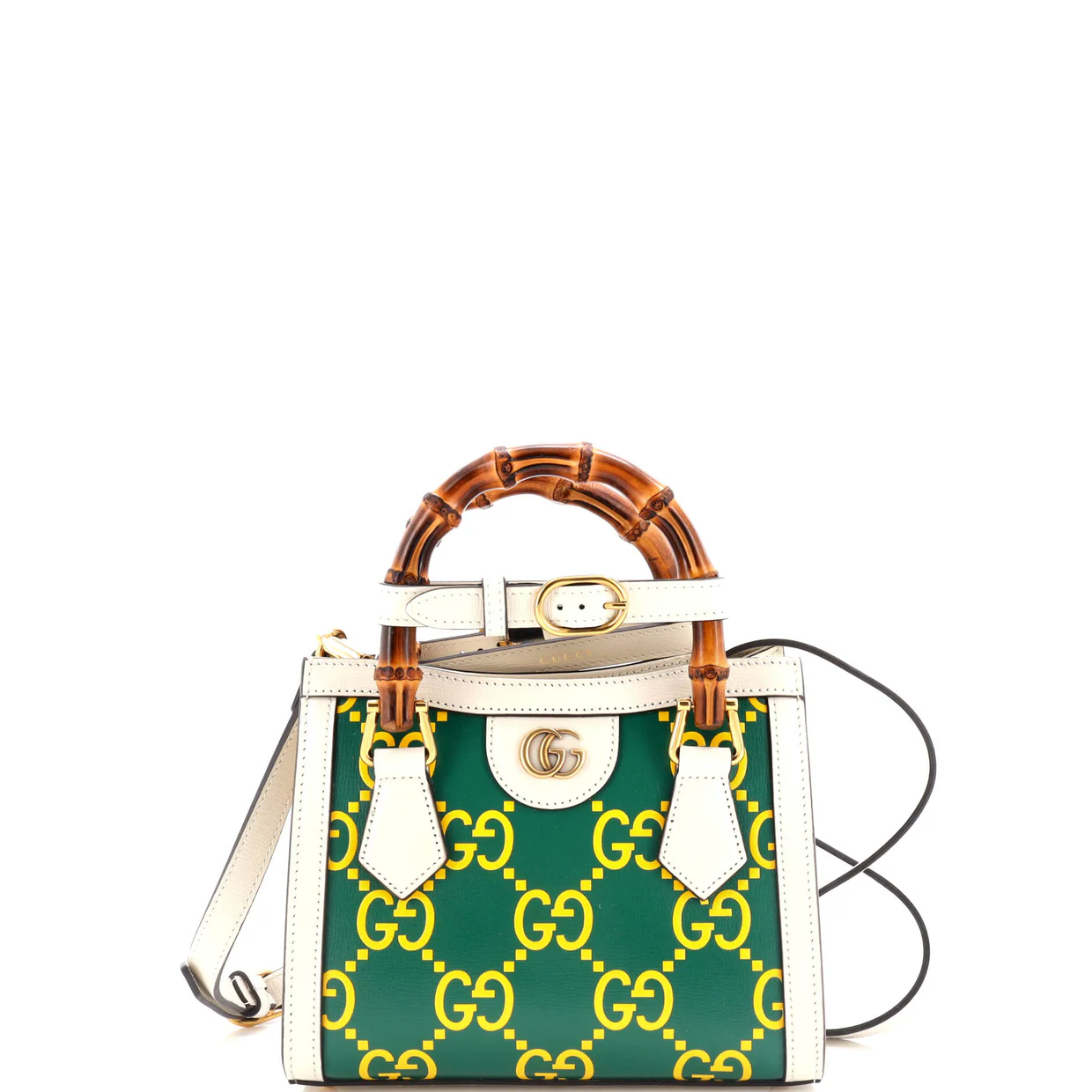 Diana NM Bamboo Handle Tote GG Printed Leather Mini - Deep Luxury