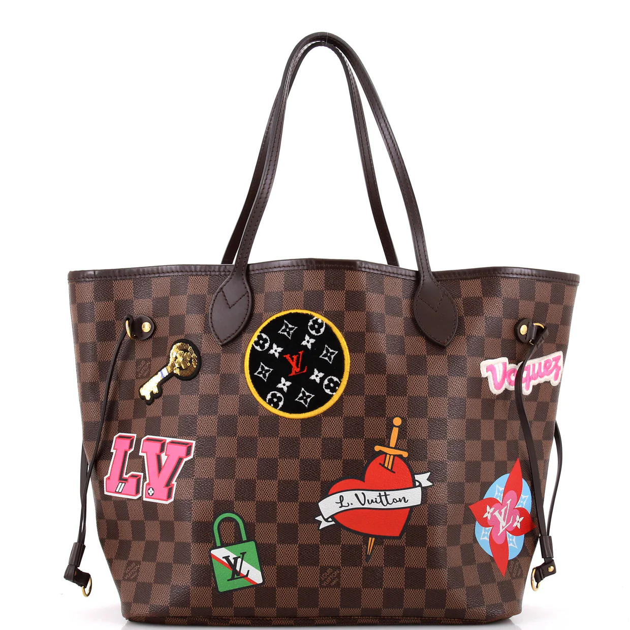 Neverfull NM Tote Limited Edition Patches Damier MM - Deep Luxury