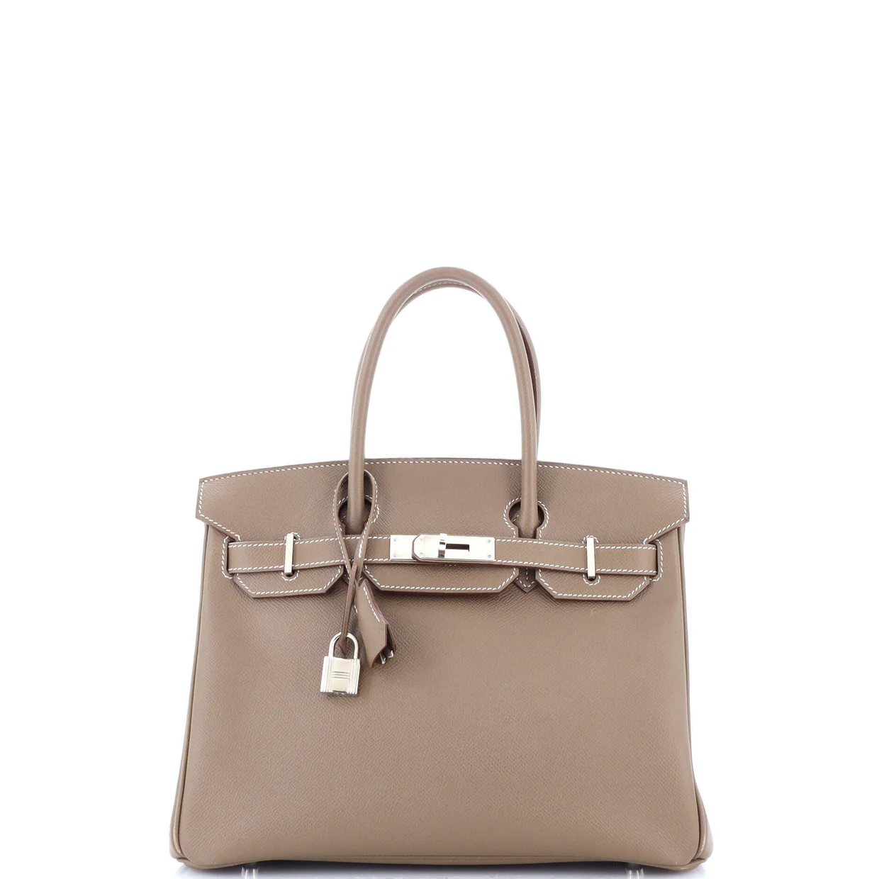 Birkin Handbag Grey Epsom with Palladium Hardware 30 - Deep Luxury