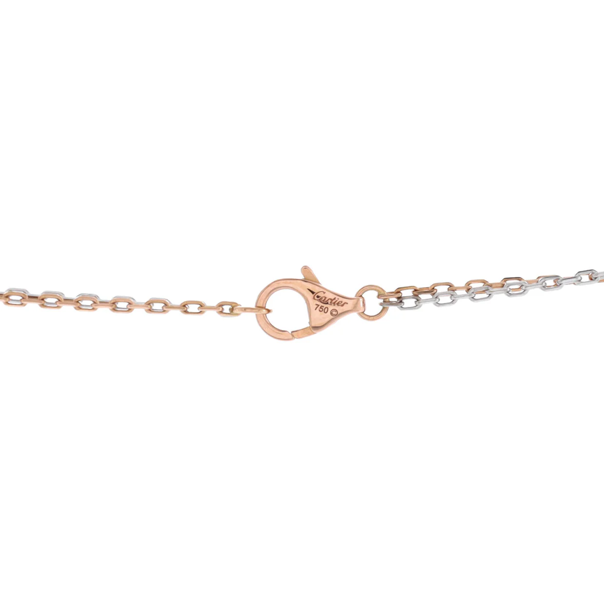 Love 3 Ring Pendant Necklace 18K Rose Gold and 18K White Gold with 6 Diamonds - Deep Luxury