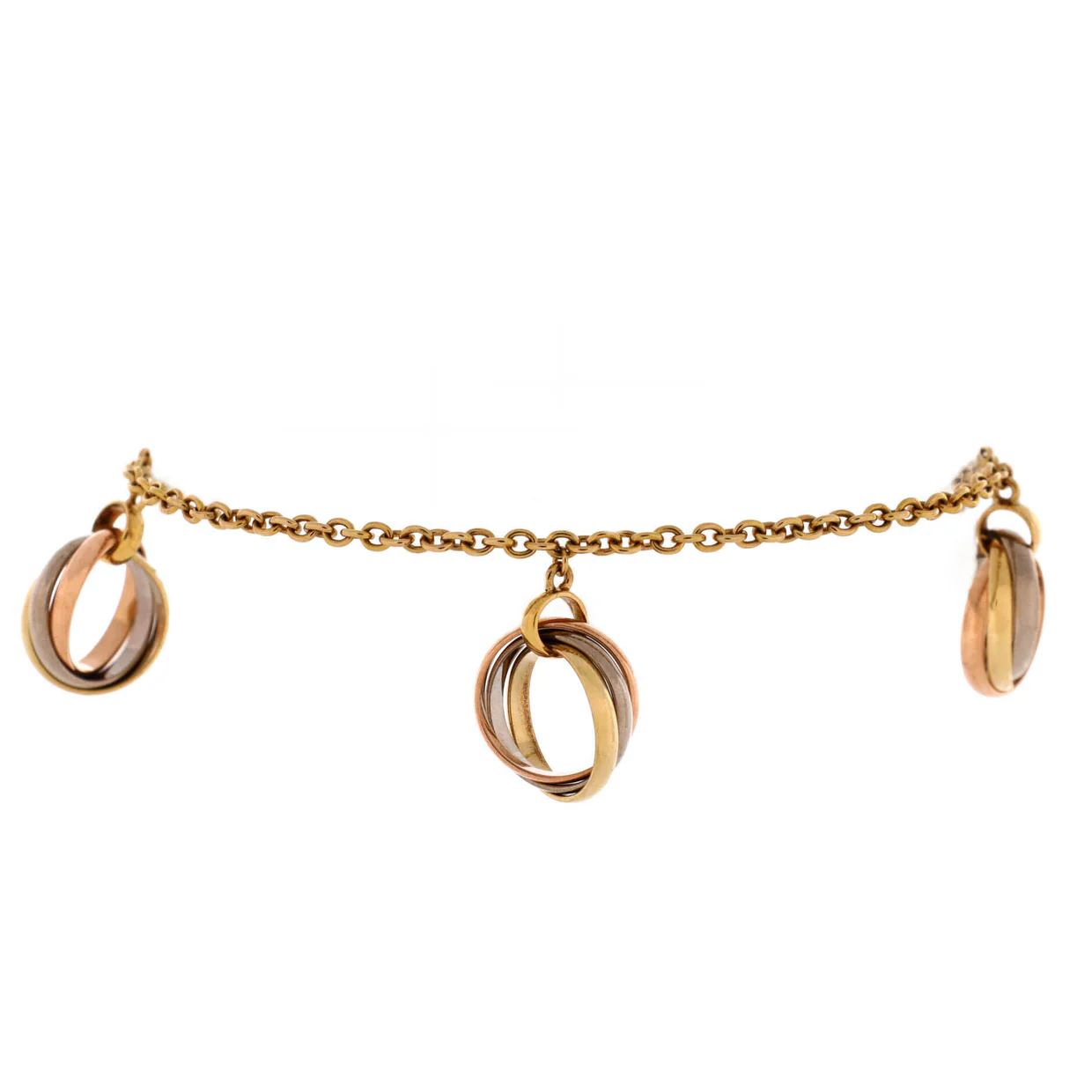 Trinity Charm Chain Bracelet 18K Tricolor Gold - Deep Luxury